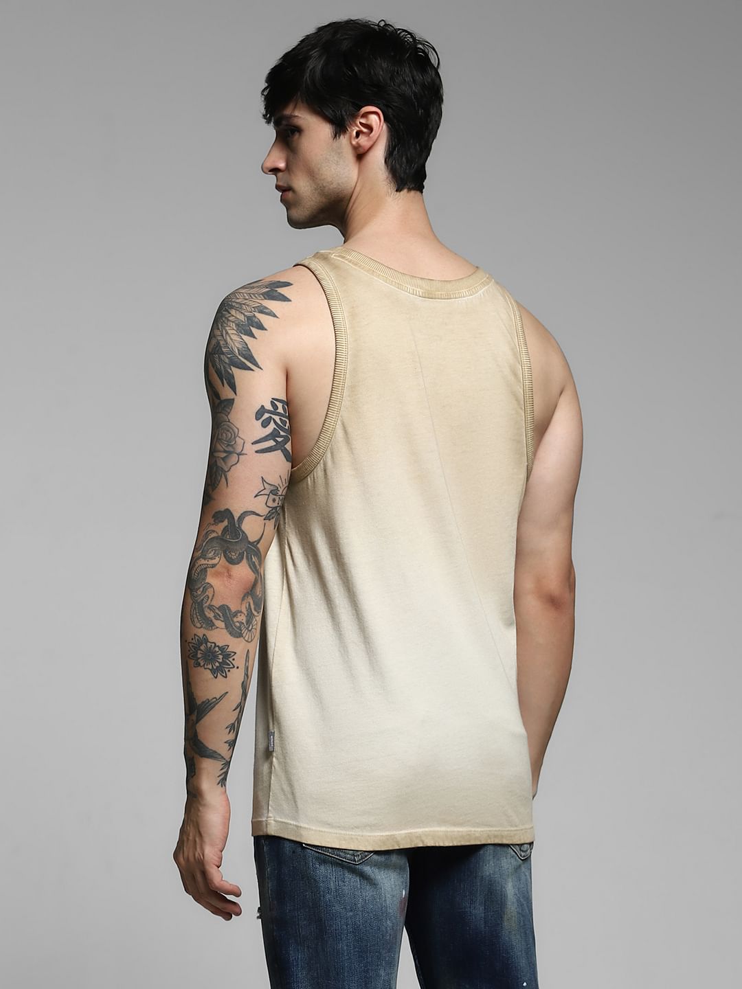 Grey Washed Cotton Vest