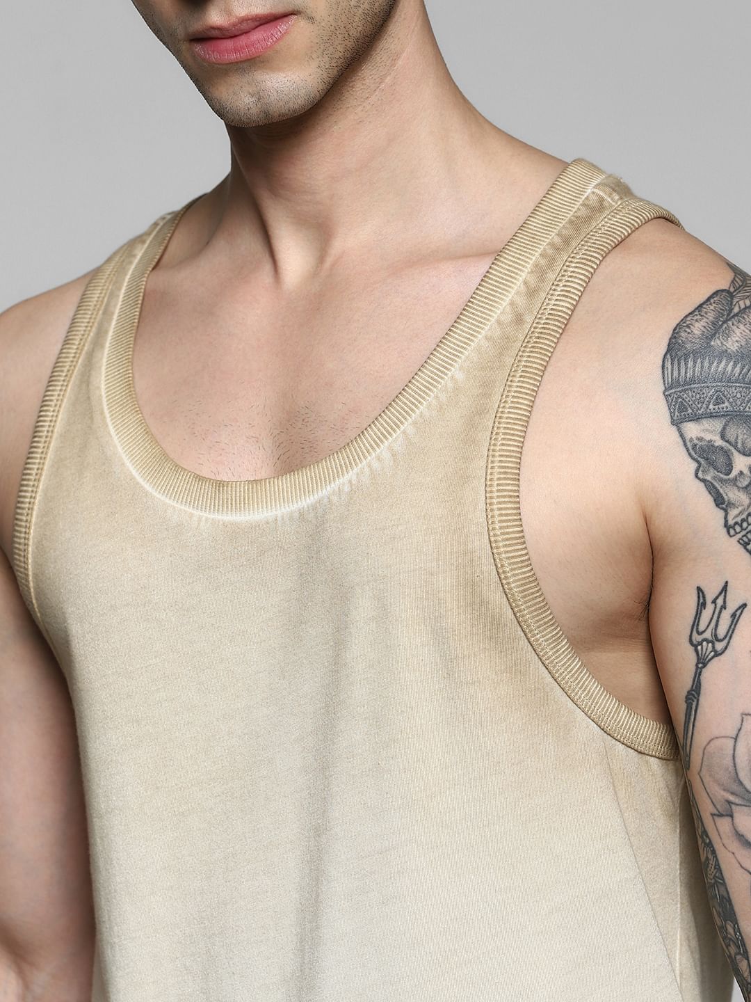 Grey Washed Cotton Vest