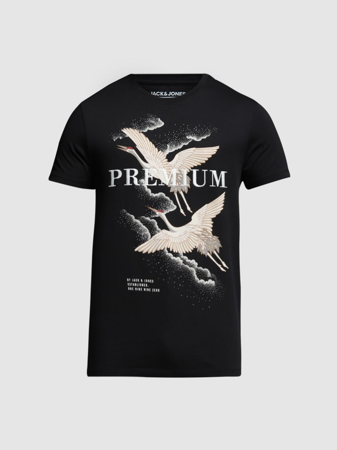 Black Graphic Print Cotton T-shirt