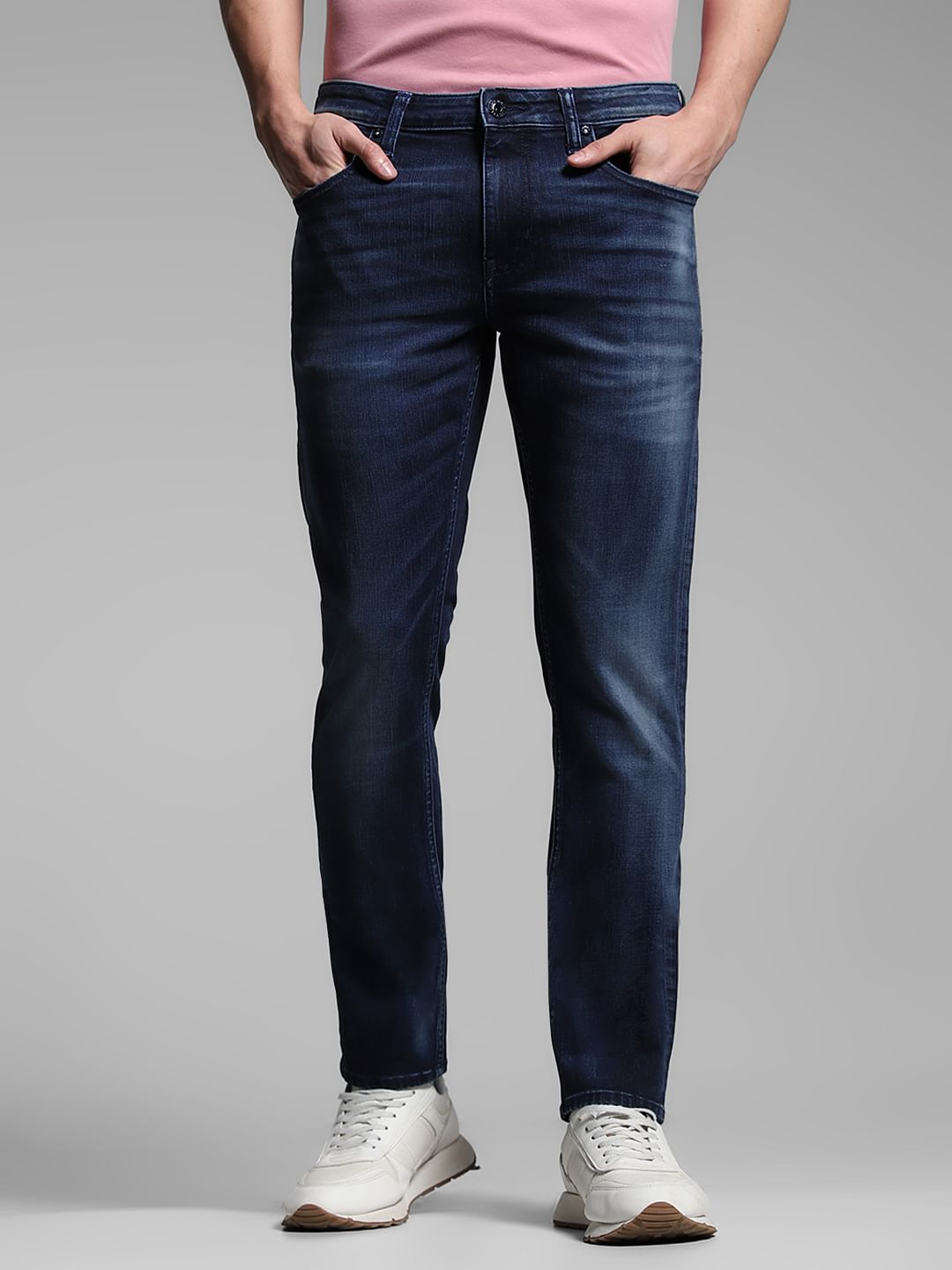 Dark Blue Low Rise Glenn Slim Fit Jeans - 28/30