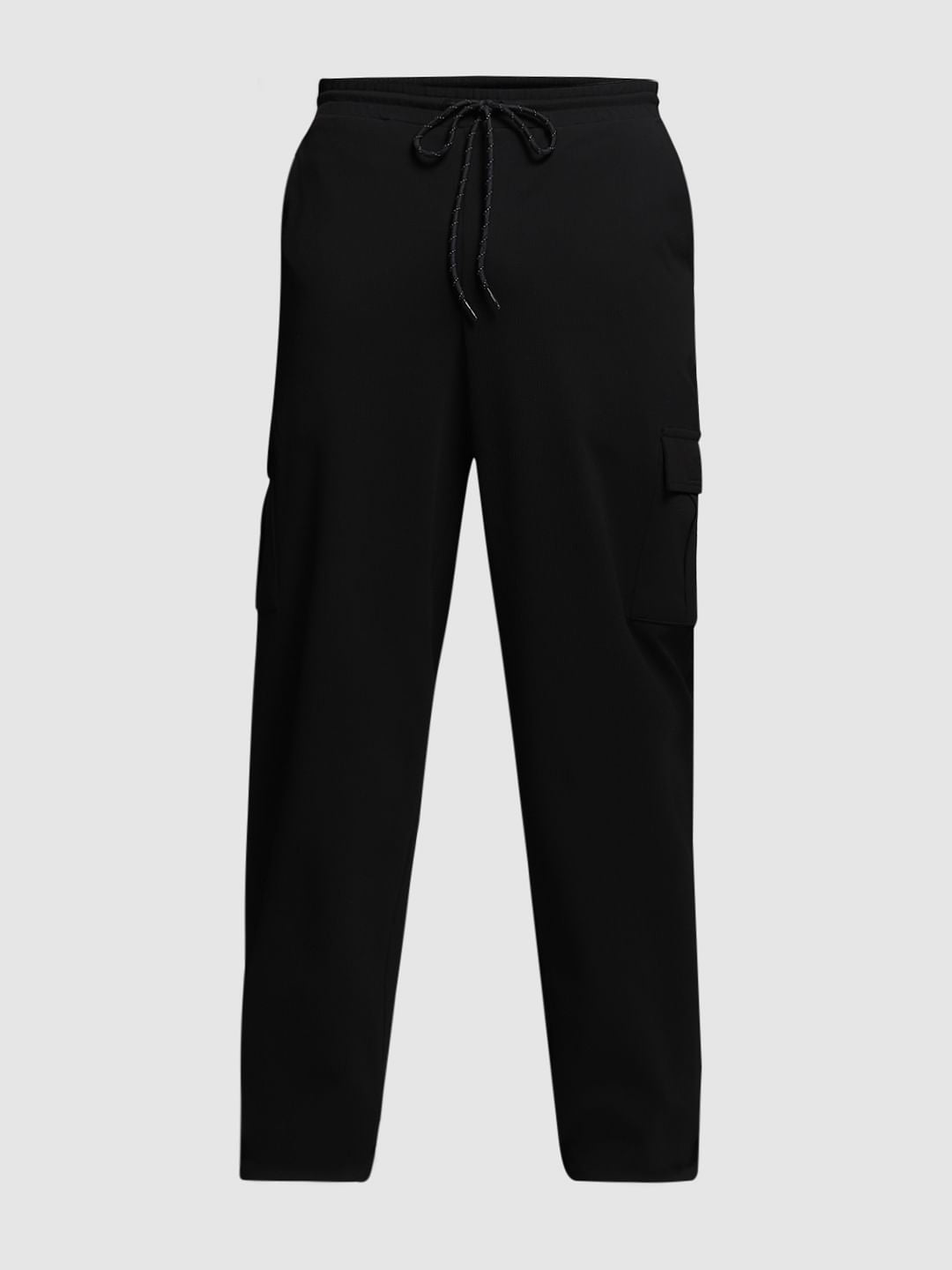 Black Mid Rise Cargo Pants