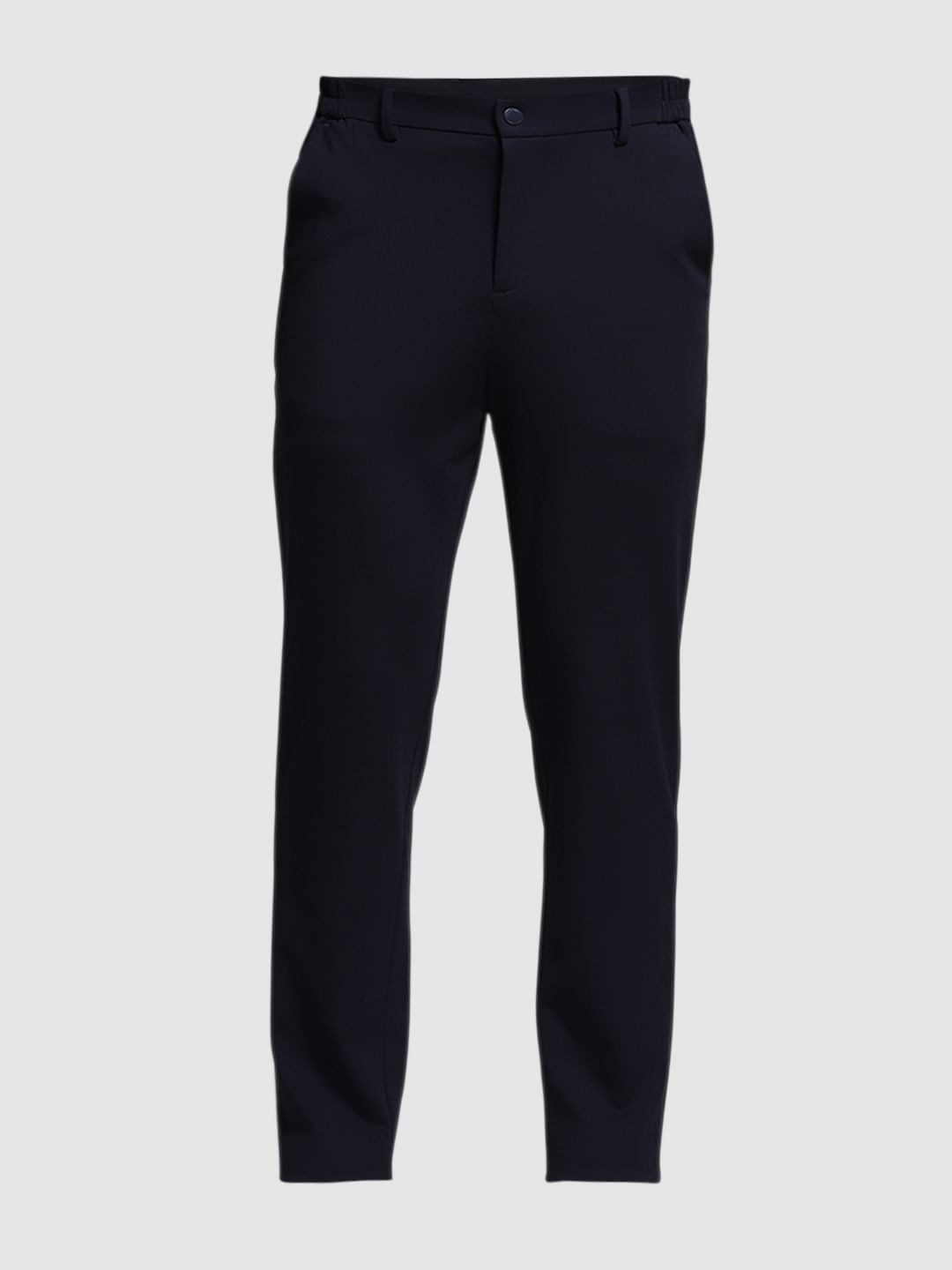 Navy Blue Mid Rise Slim Fit Pants