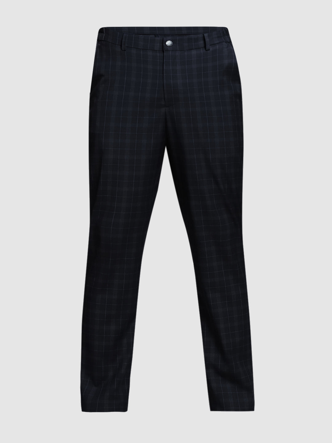 Navy Blue Check Print Pants