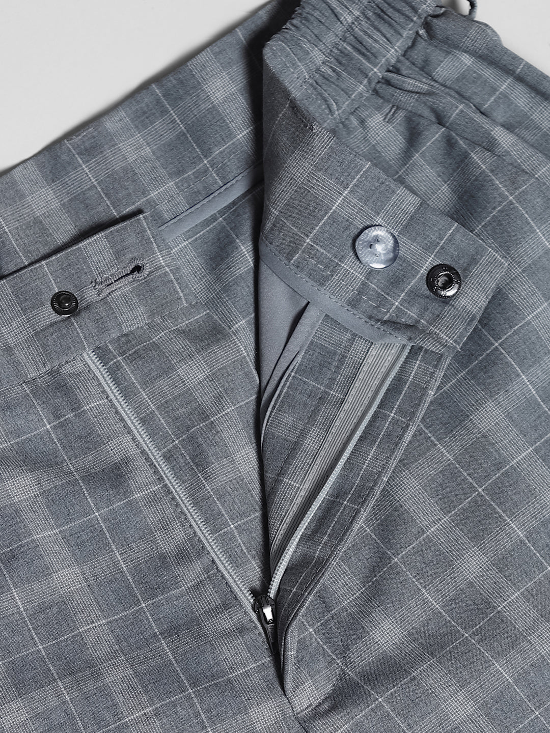 Light Grey Check Print Pants