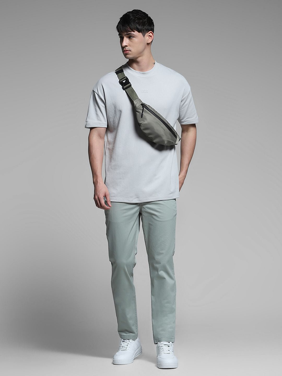 Light Green Mid Rise Slim Fit Pants