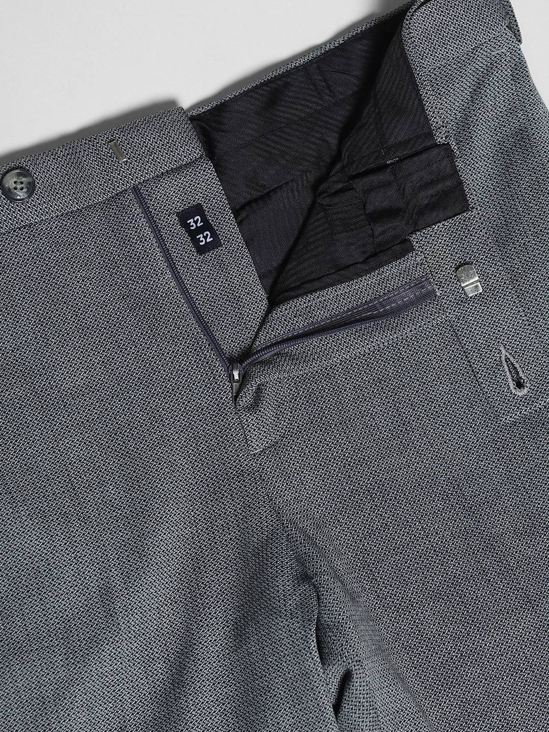 Dark Grey Mid Rise Slim Fit Pants