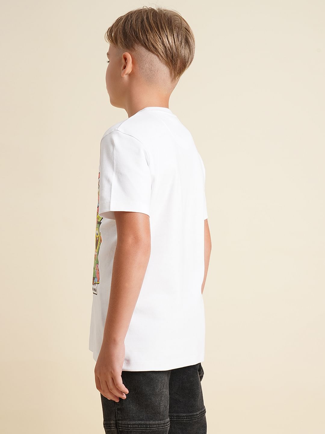 Boys White SpongeBob Print T-shirt