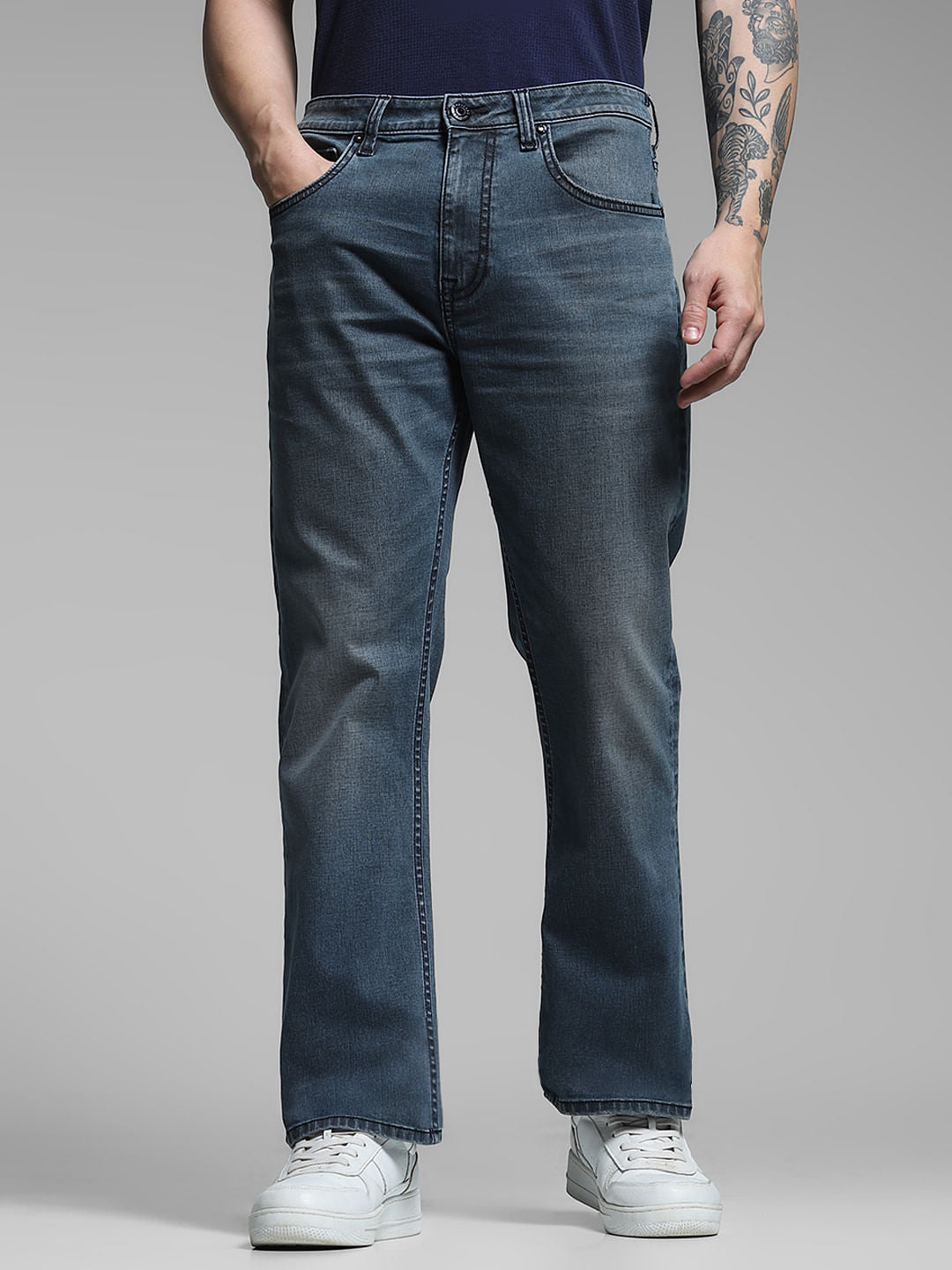 Dark Grey High Rise Cliff Bootcut Jeans - 28/30