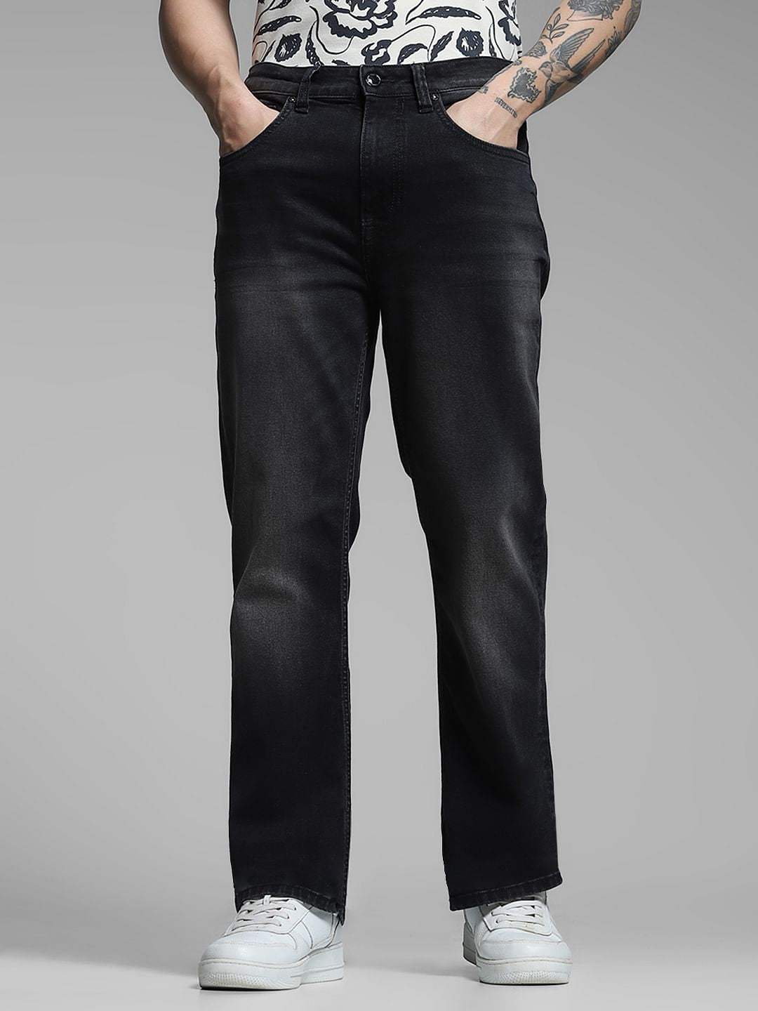 Dark Grey High Rise Cliff Bootcut Jeans - 38/34