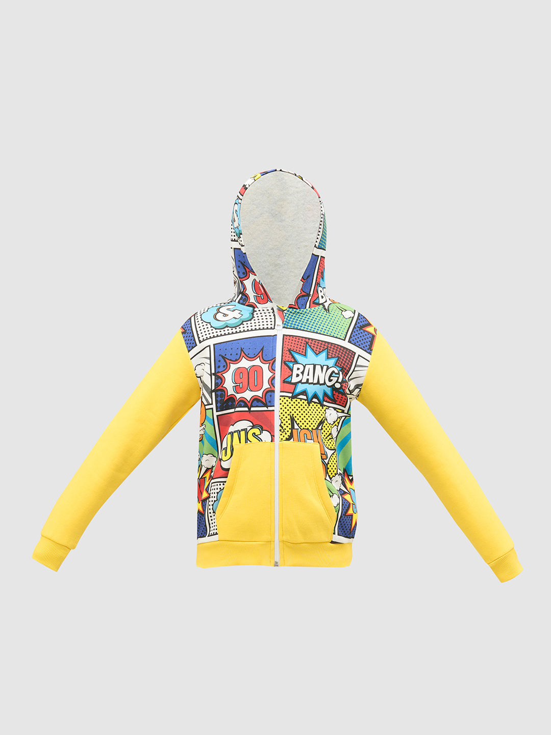 Boys Comic Printed Hooded Sweatshirt