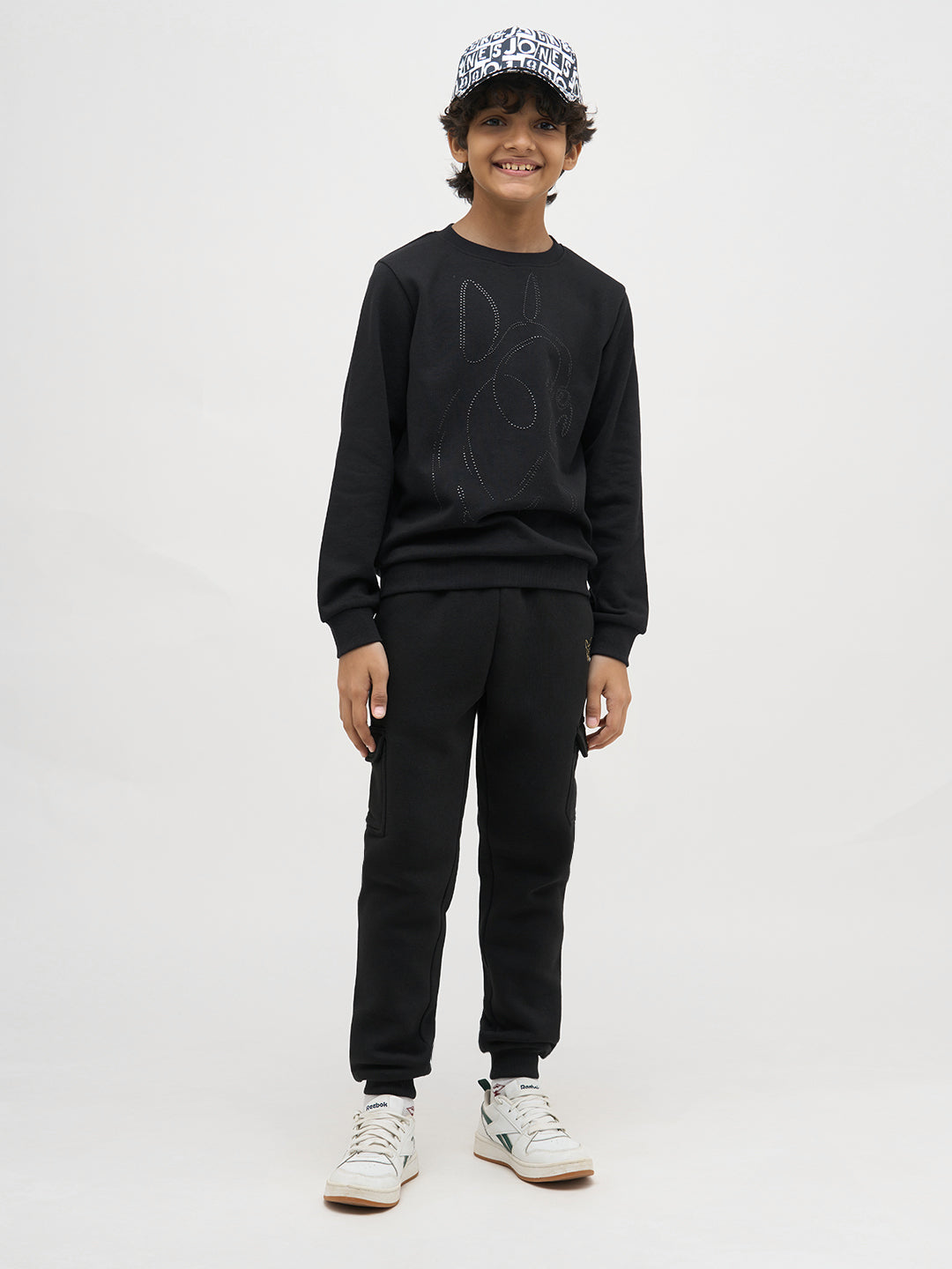 Boys Black Frenchie Print Sweatshirt