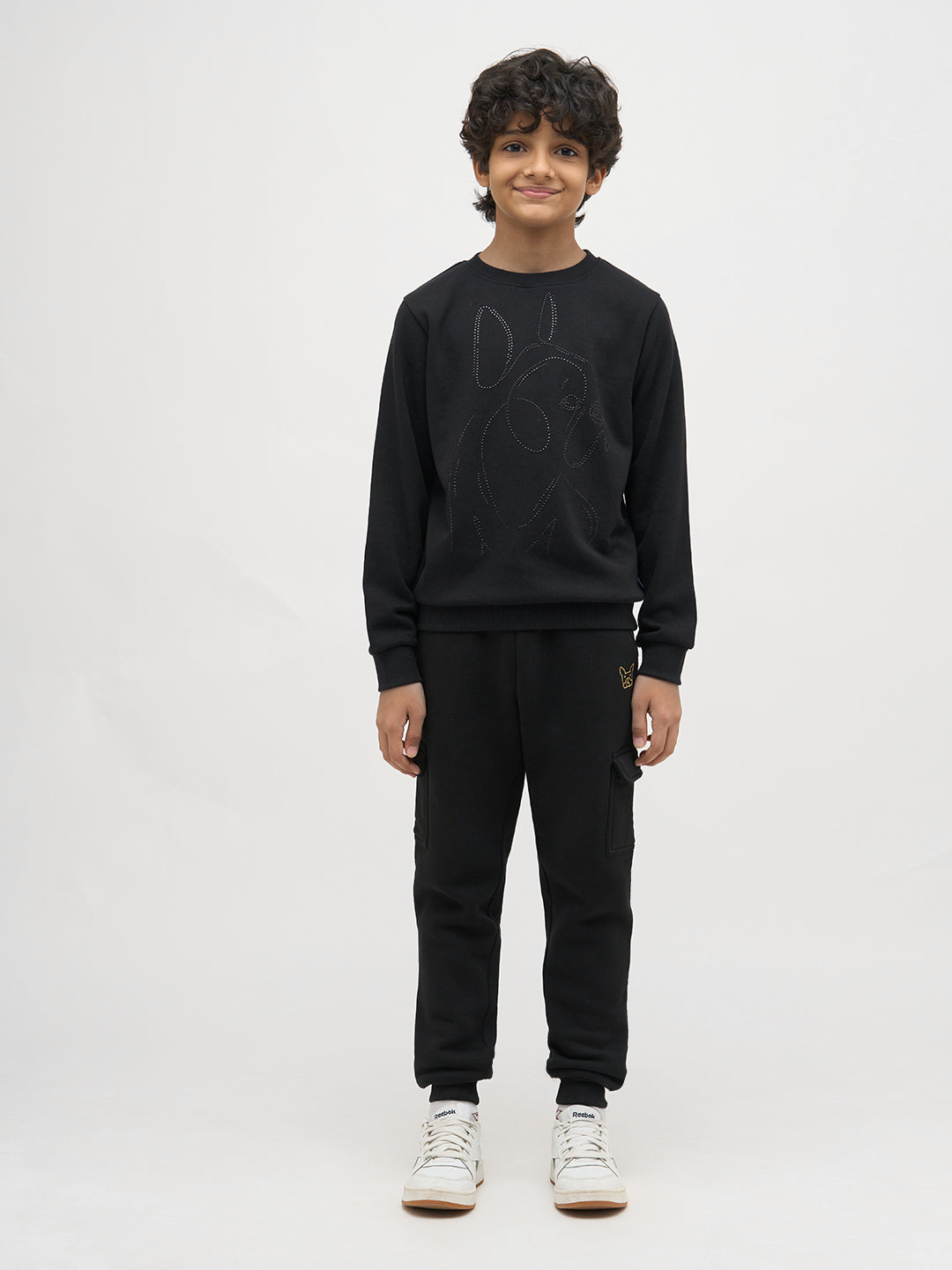 Boys Black Frenchie Print Sweatshirt