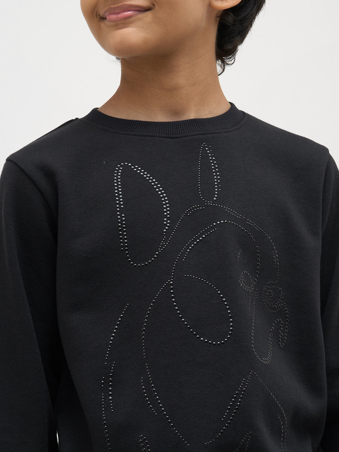 Boys Black Frenchie Print Sweatshirt