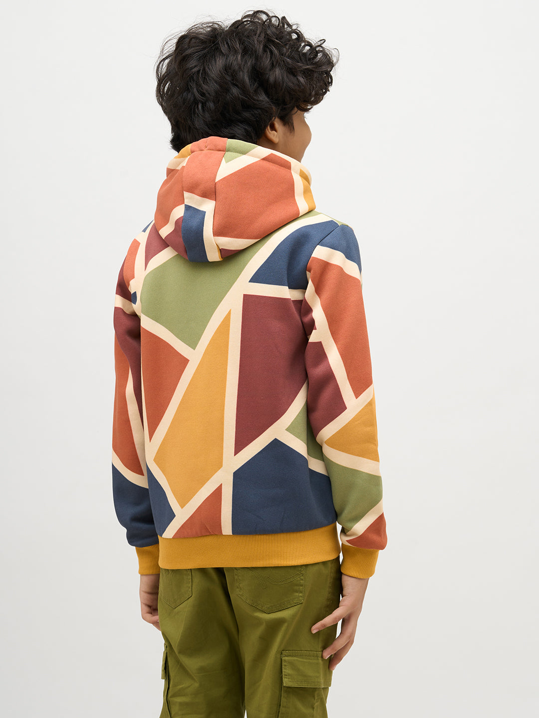 Boys Colourblocked Printed Sweatshirt