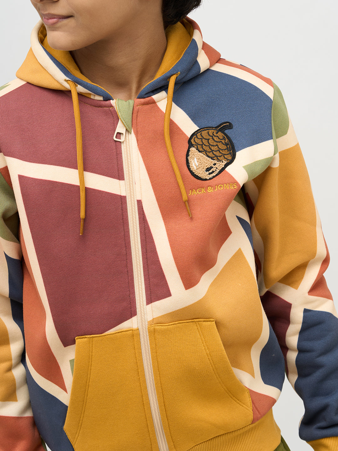 Boys Colourblocked Printed Sweatshirt