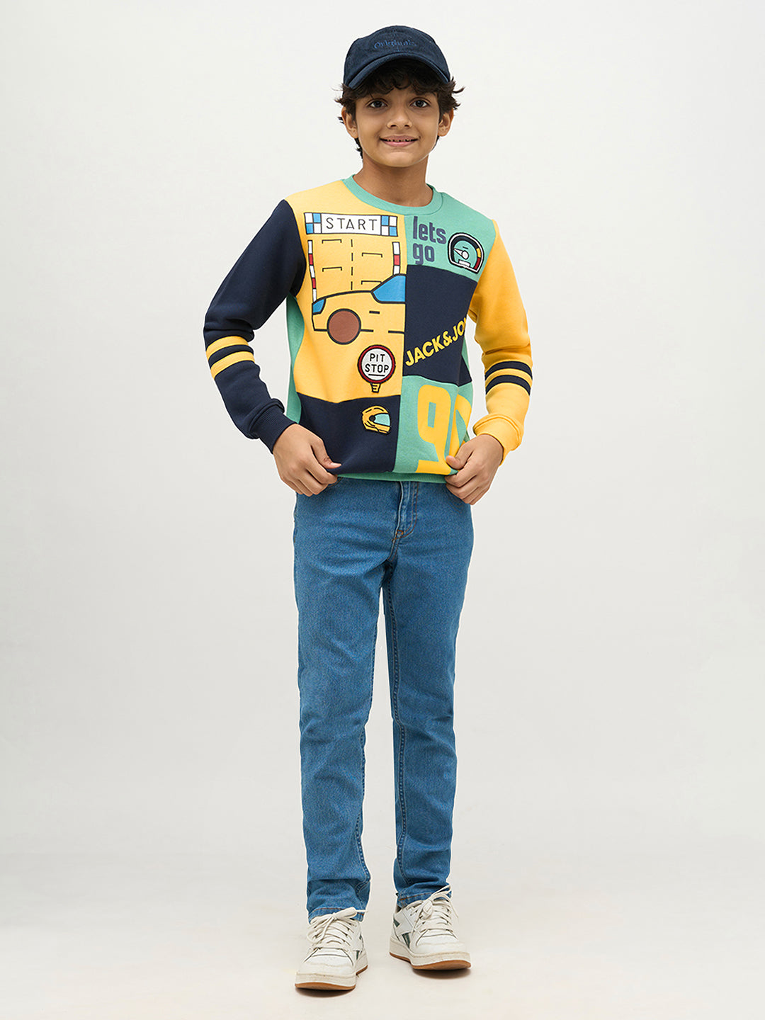 Boys Printed Colourblocked Sweatshirt