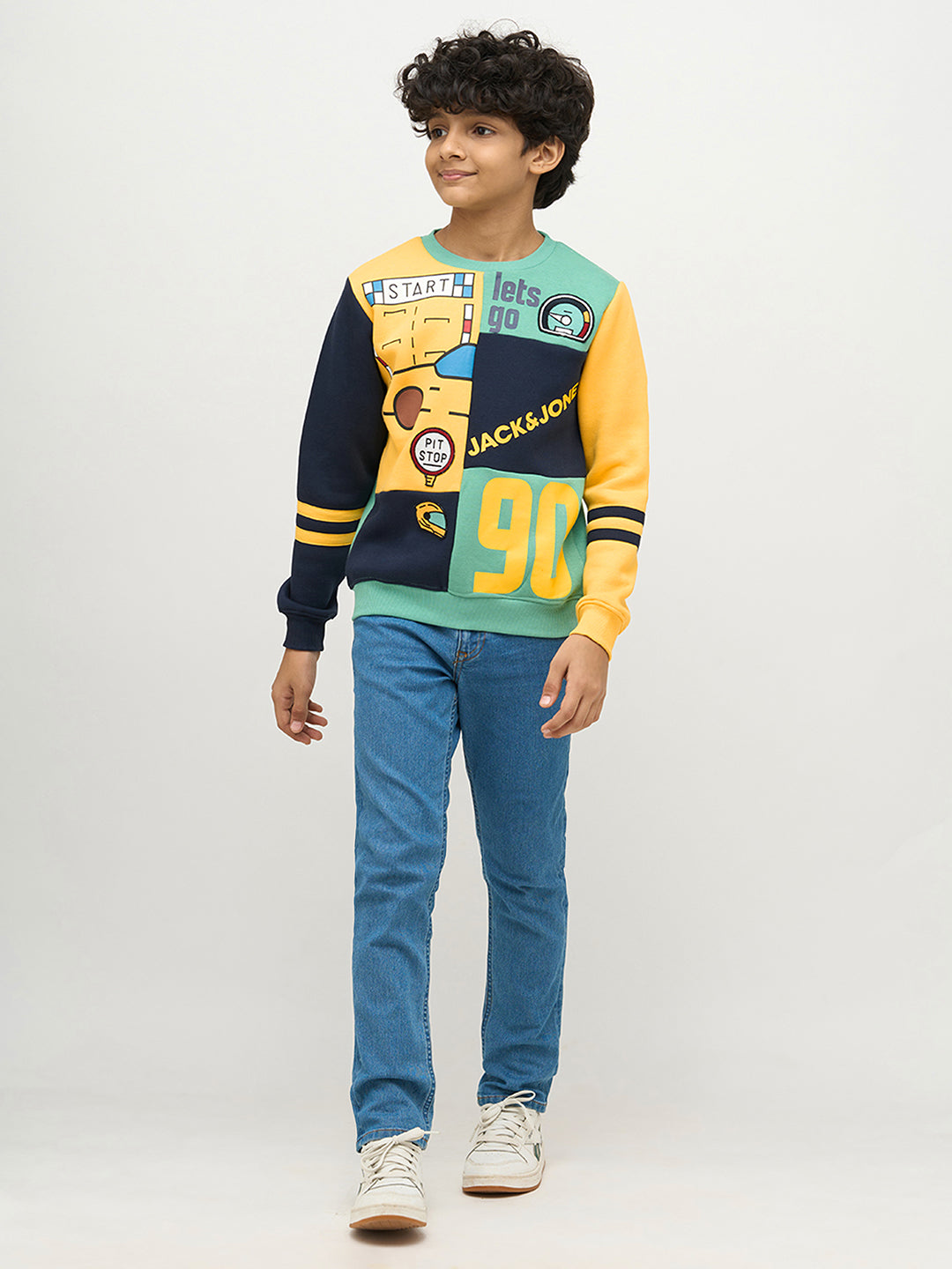 Boys Printed Colourblocked Sweatshirt