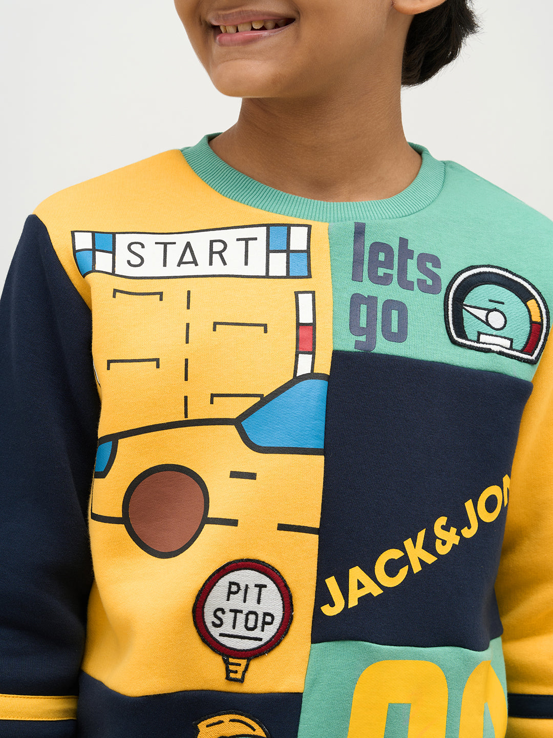 Boys Printed Colourblocked Sweatshirt