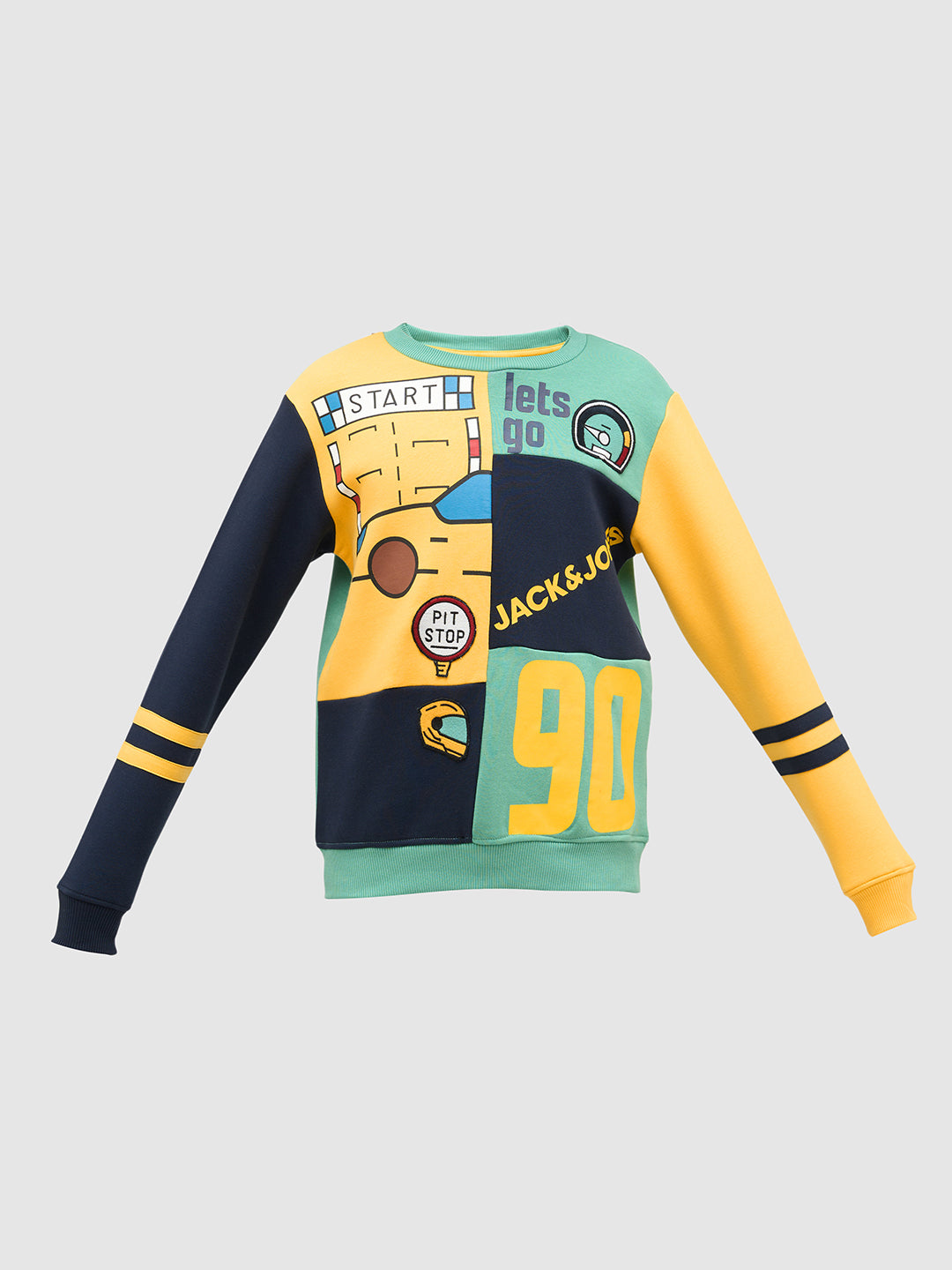 Boys Printed Colourblocked Sweatshirt