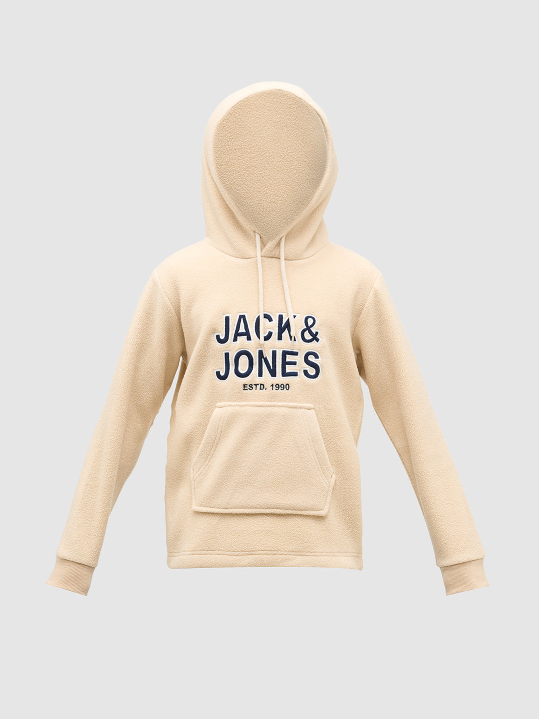 Boys Logo Print Hooded Sweatshirt -Beige