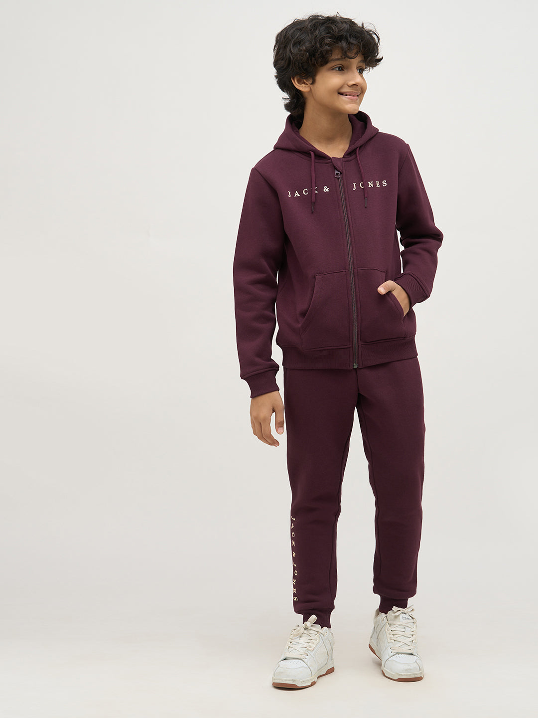 Boys Logo Text Sweatpants - Maroon