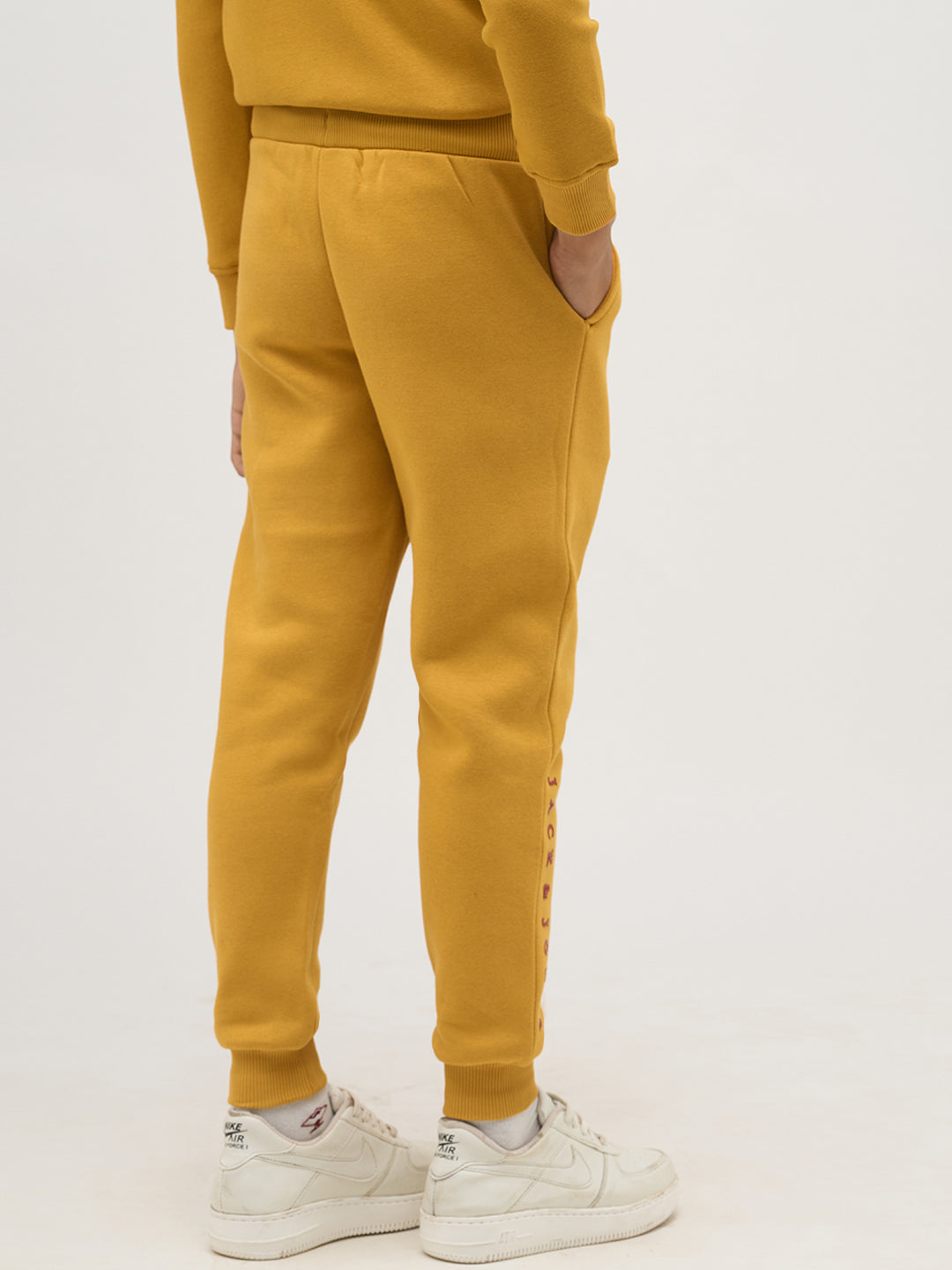 Boys Logo Text Sweatpants - Yellow