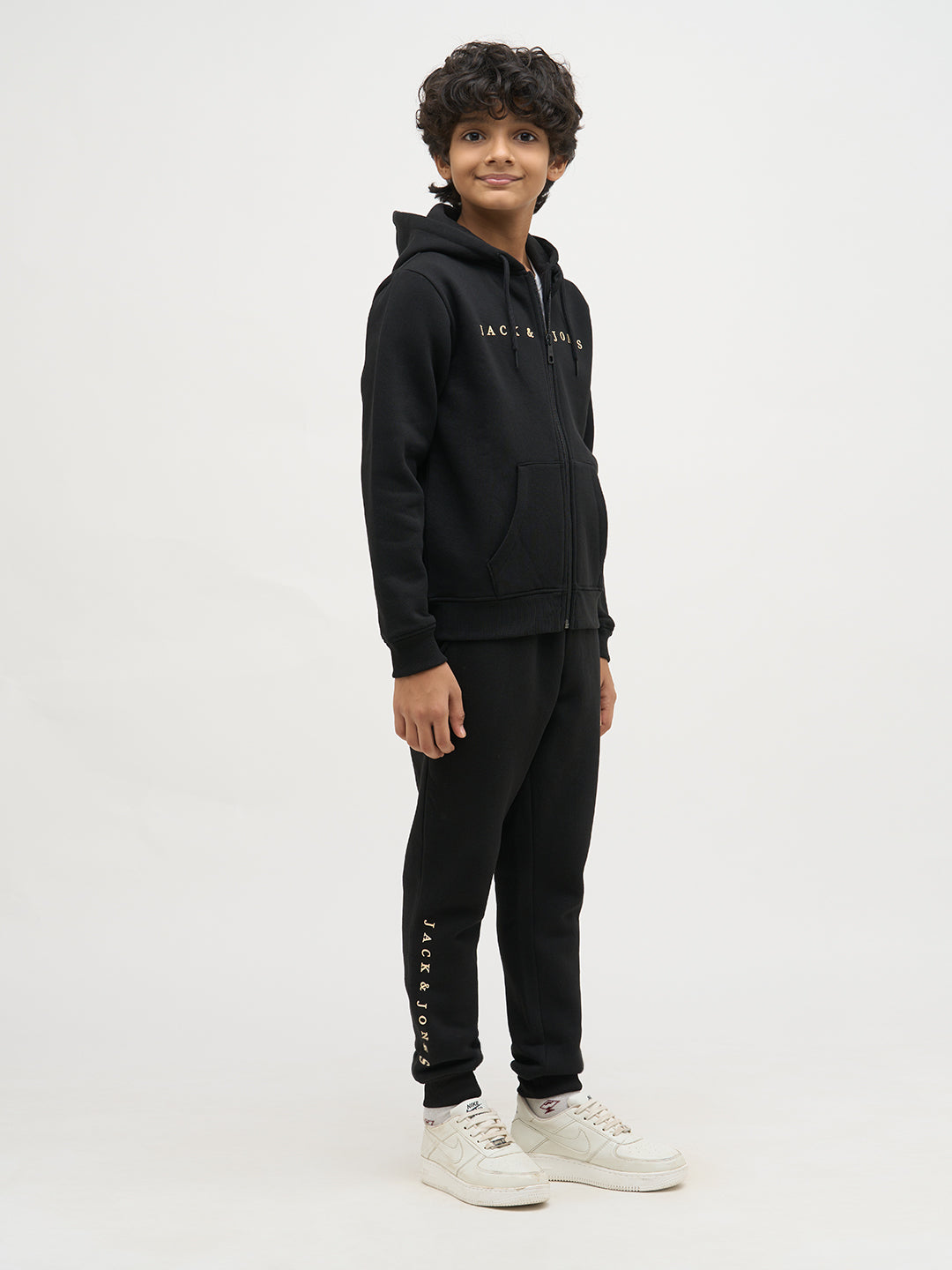 Boys Logo Text Sweatpants - Black