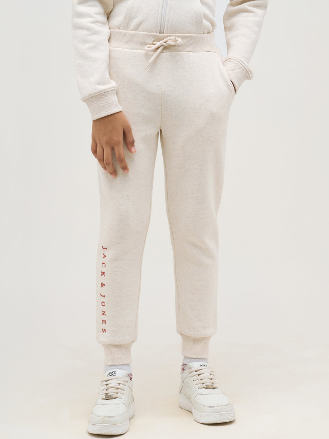 Boys Logo Text Sweatpants - White