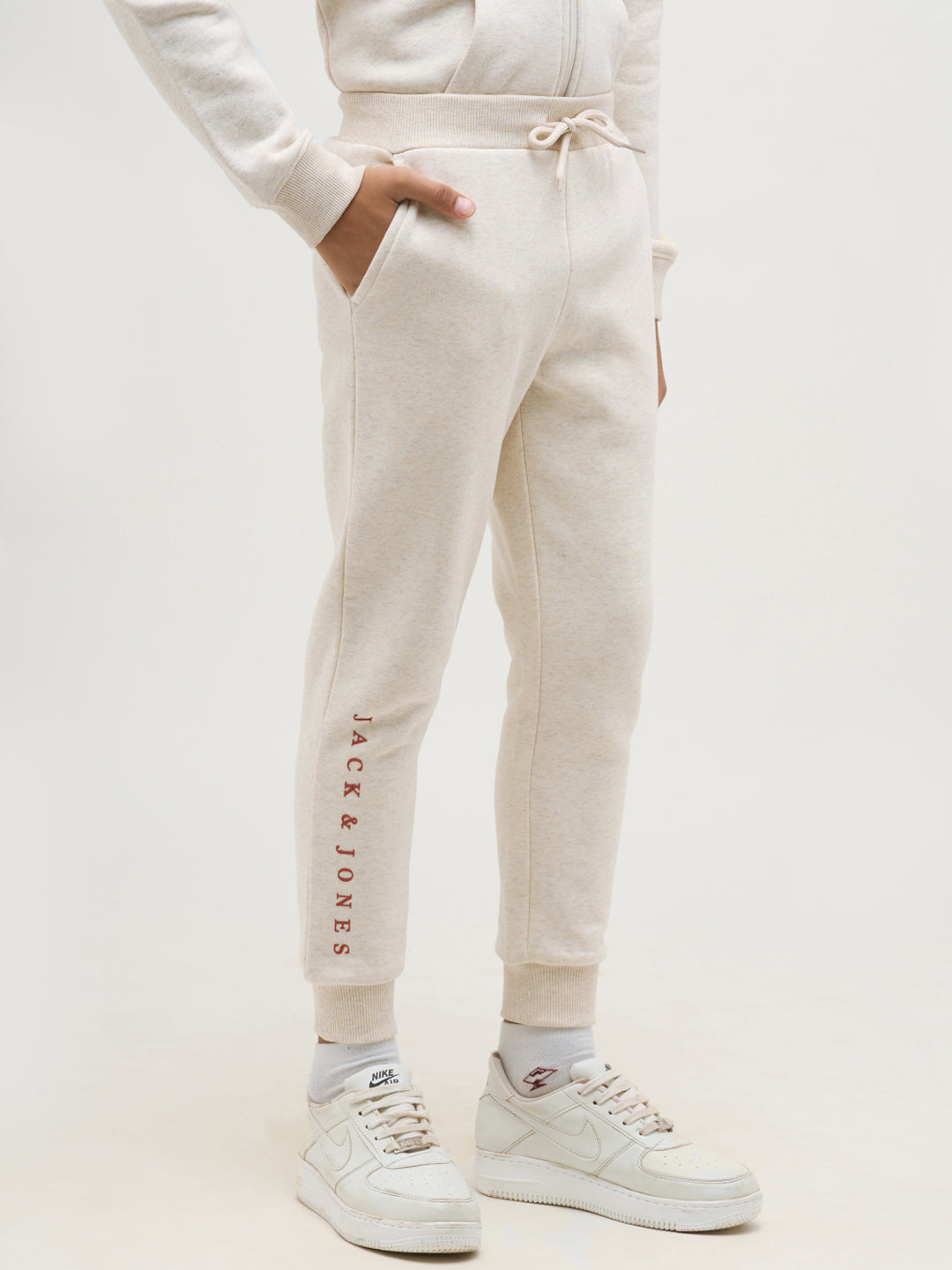 Boys Logo Text Sweatpants - White