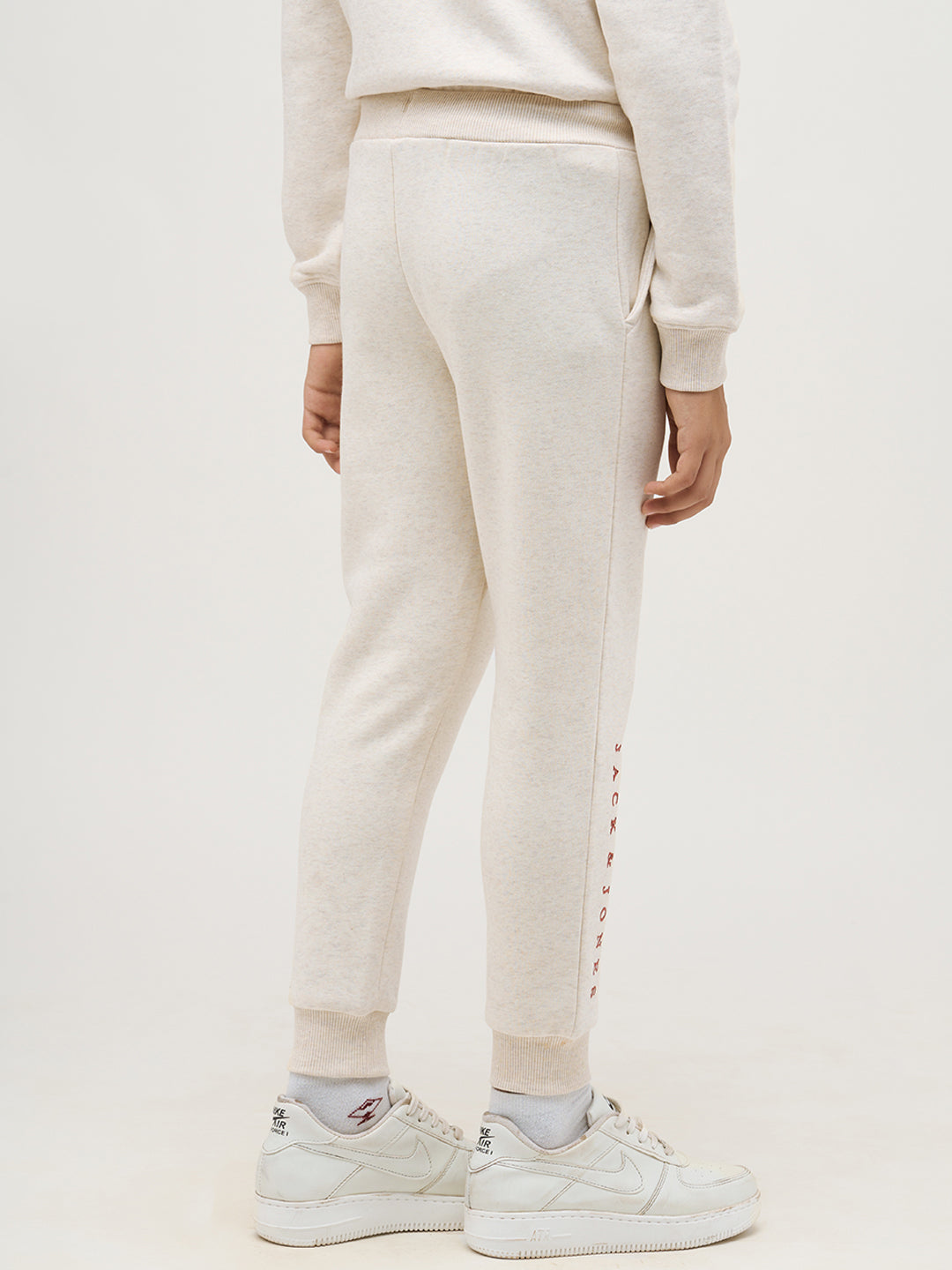 Boys Logo Text Sweatpants - White