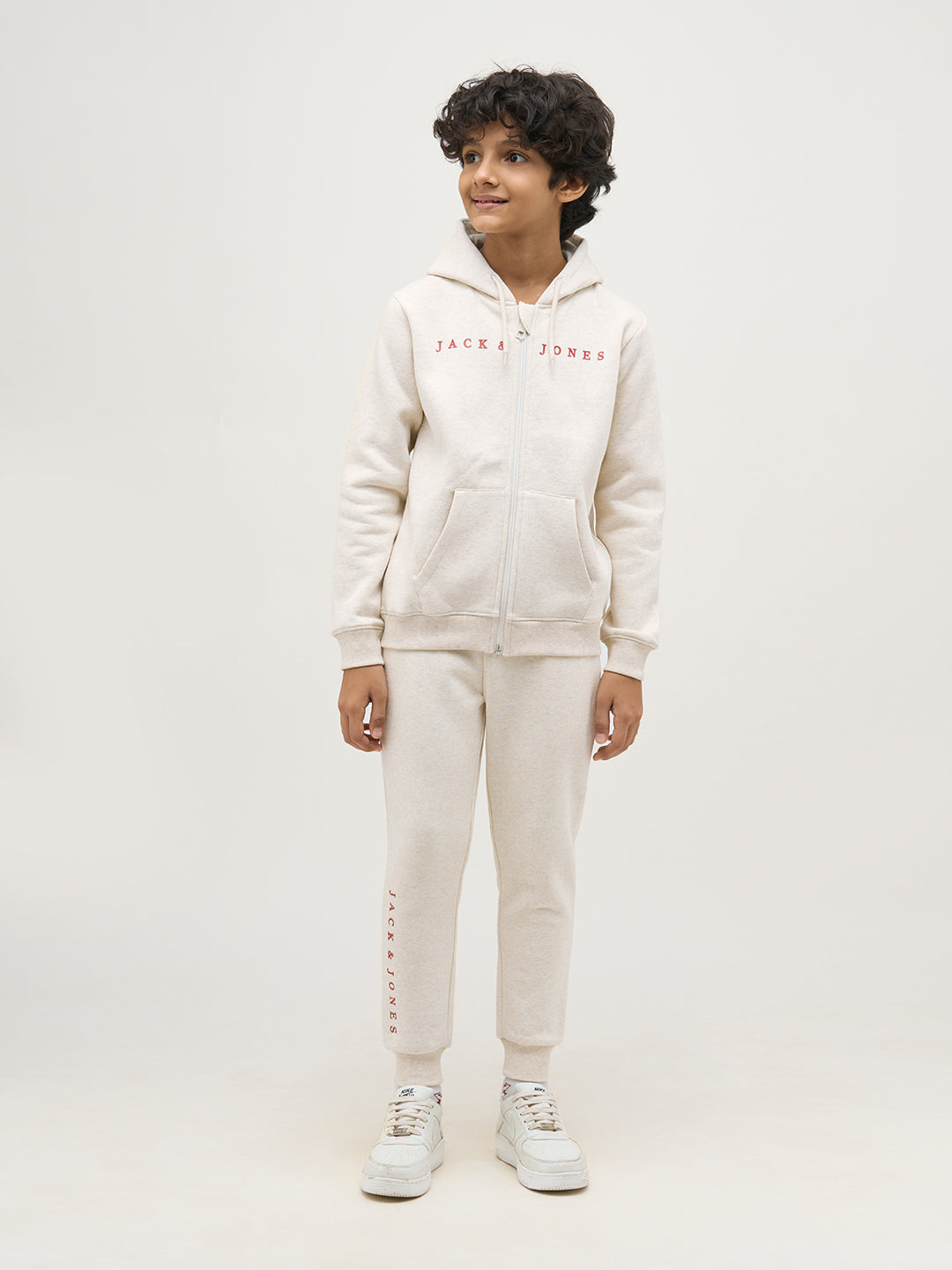 Boys Logo Text Sweatpants - White