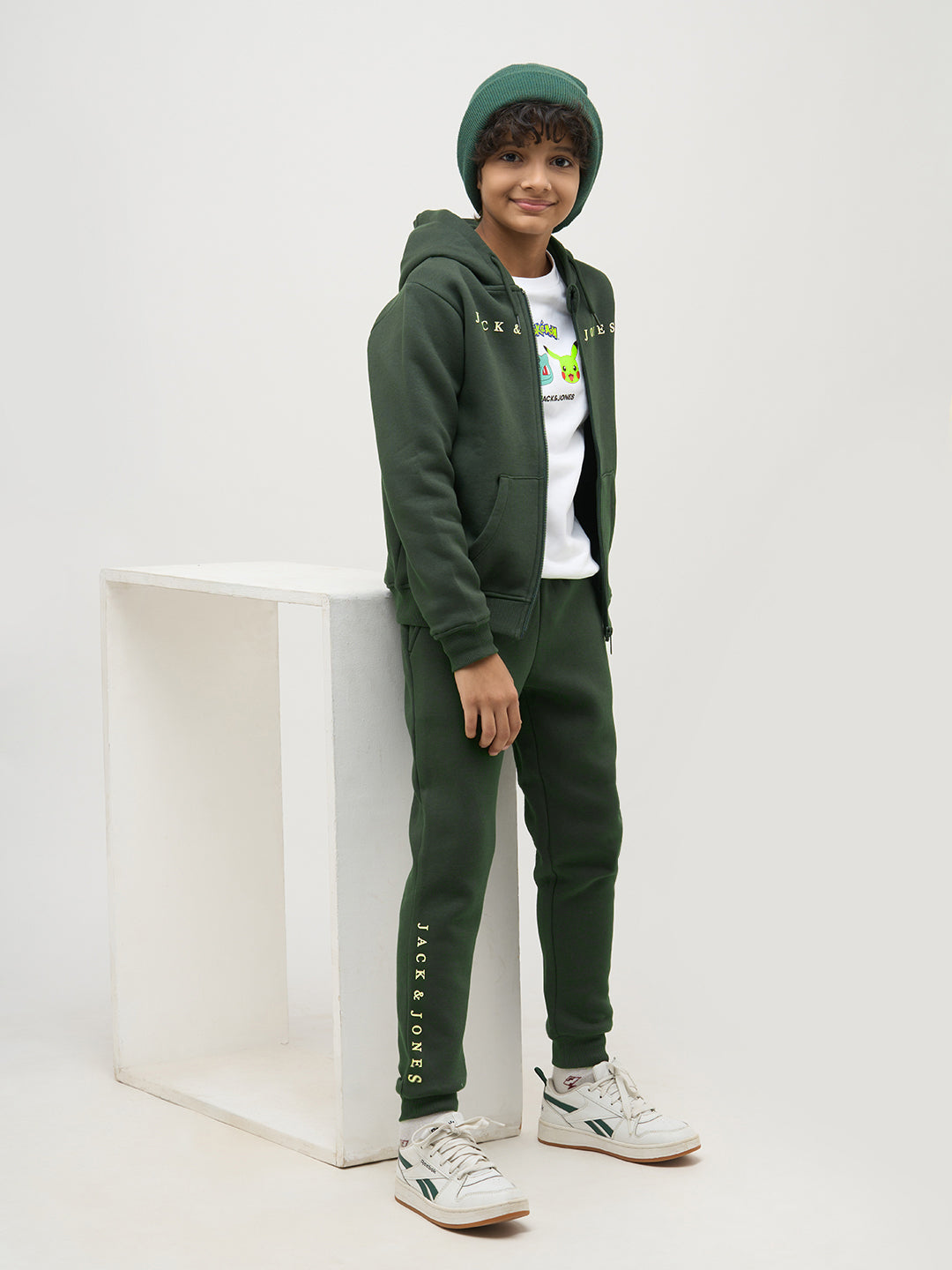 Boys Logo Text Sweatpants - Green