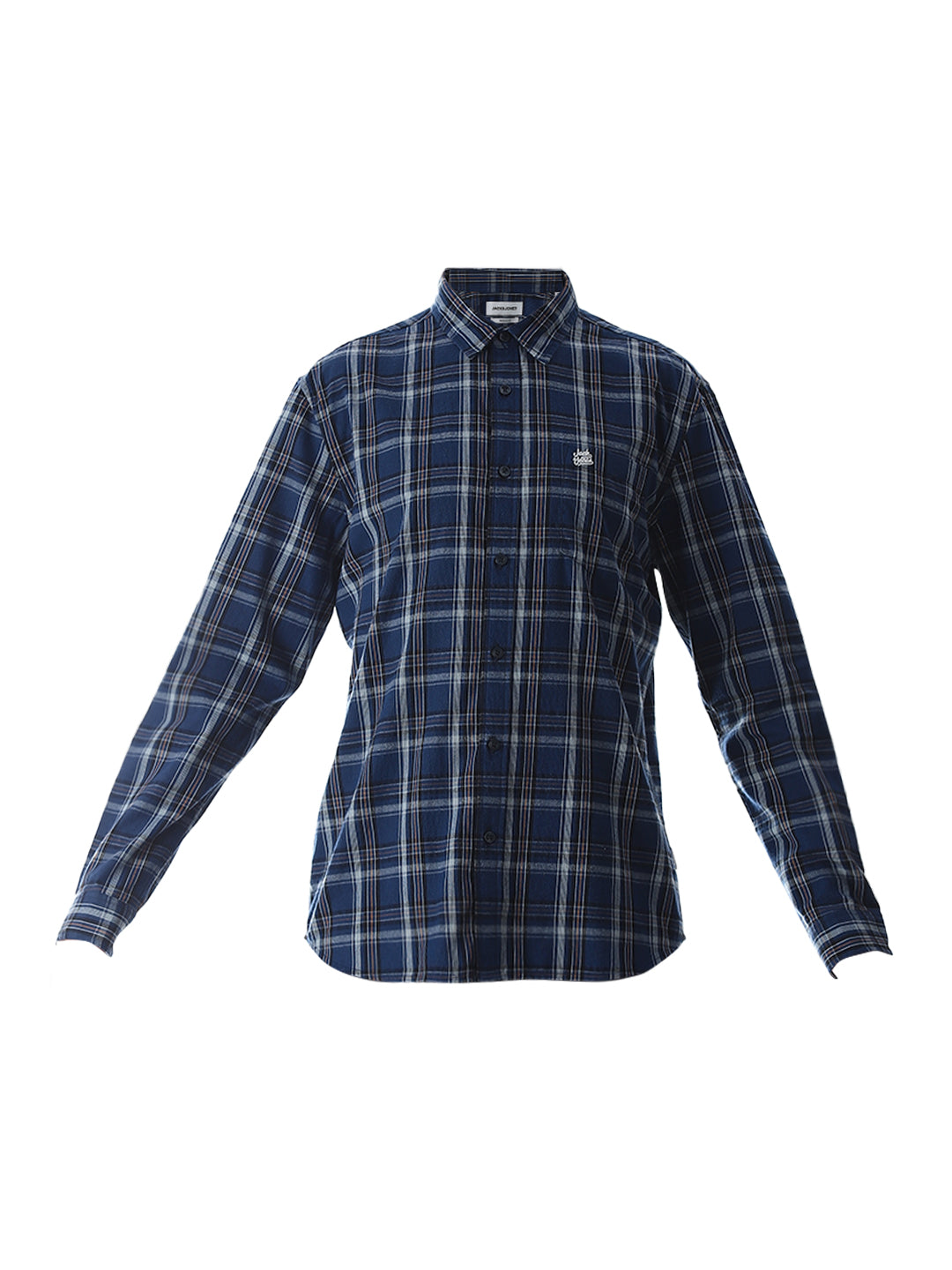 Dark Blue Check Cotton Shirt