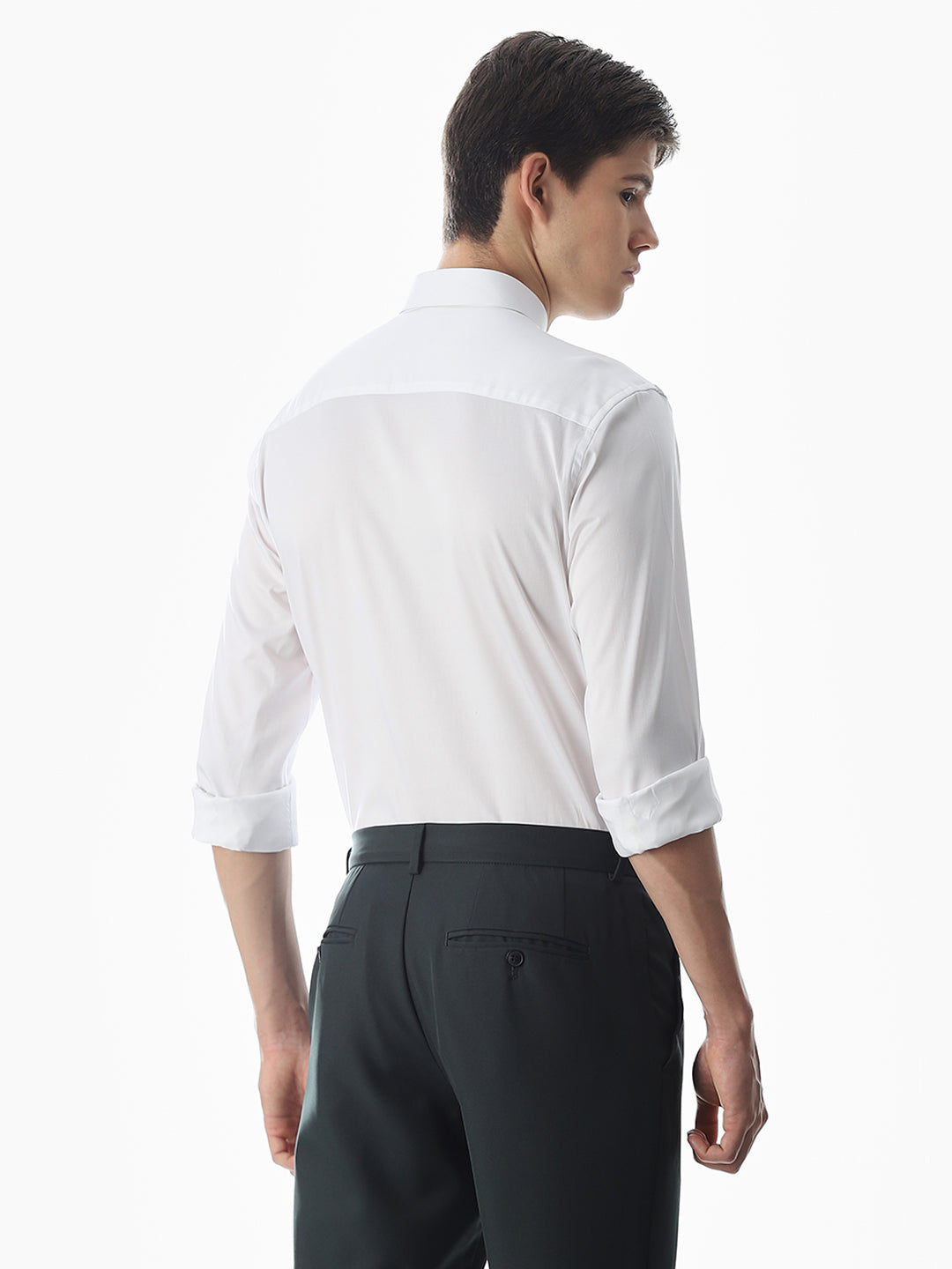 Stretch Slim Fit Full Sleeves Shirt - White