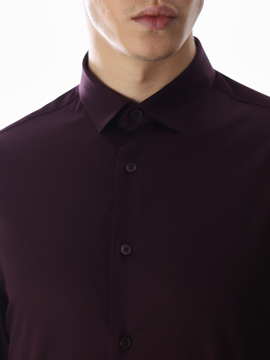 Stretch Slim Fit Full Sleeves Shirt - Purple