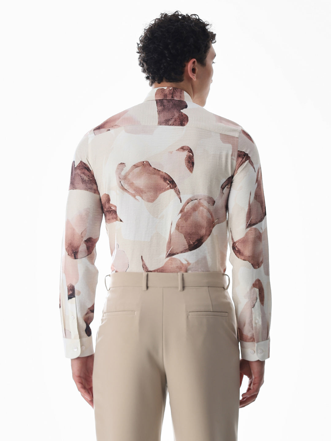 Dobby Printed Slim Fit Shirt