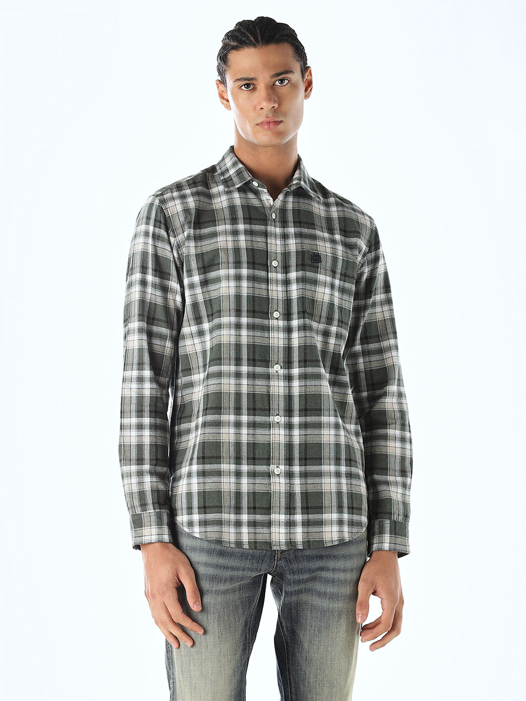 Check Print Cotton Shirt