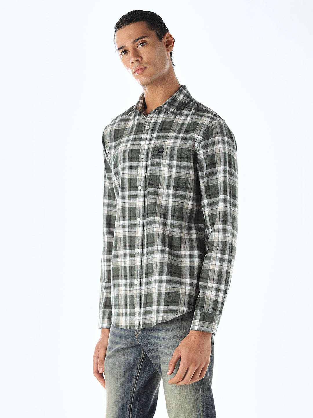 Check Print Cotton Shirt