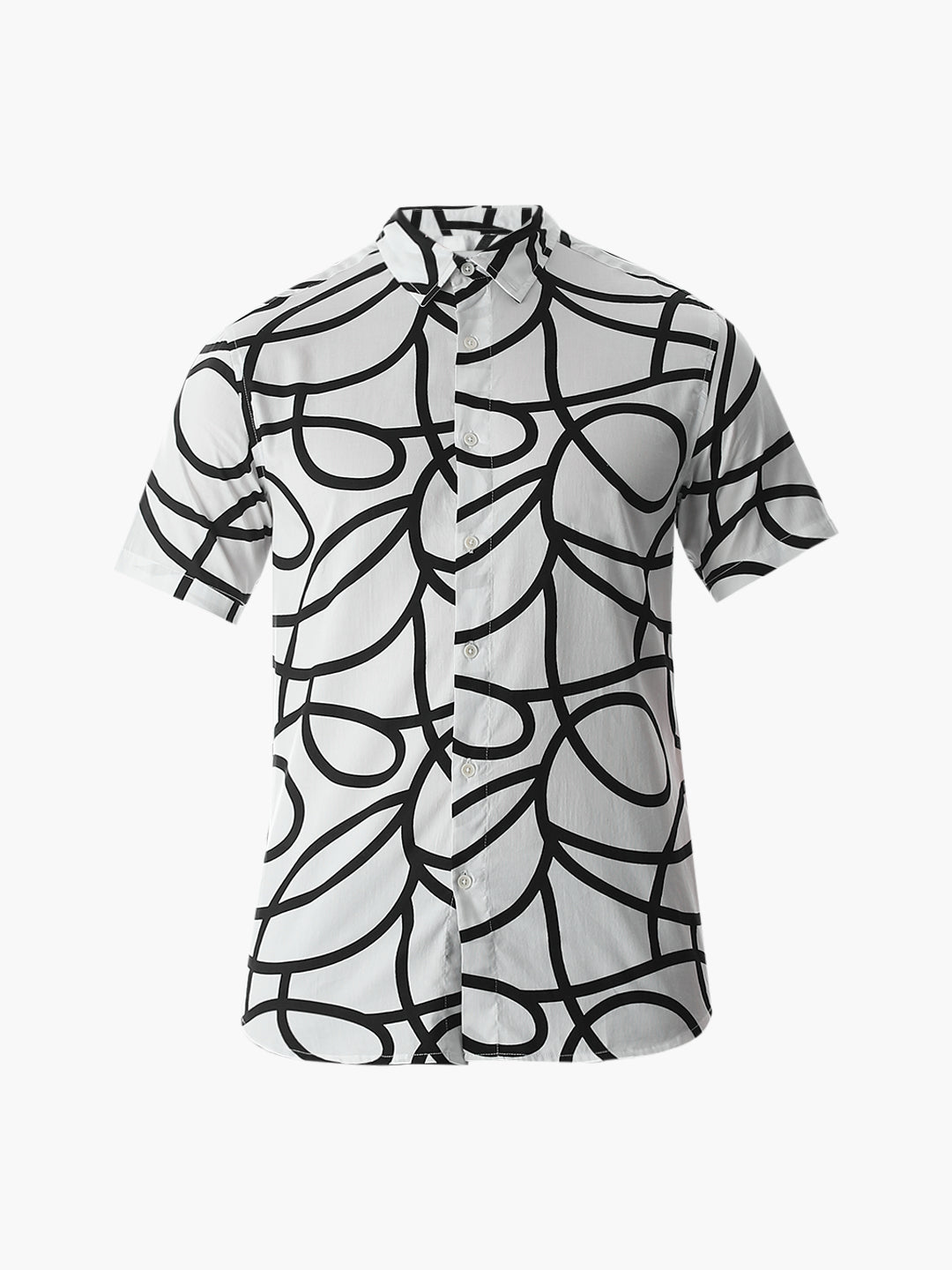 Regular Fit White Printed Shirt