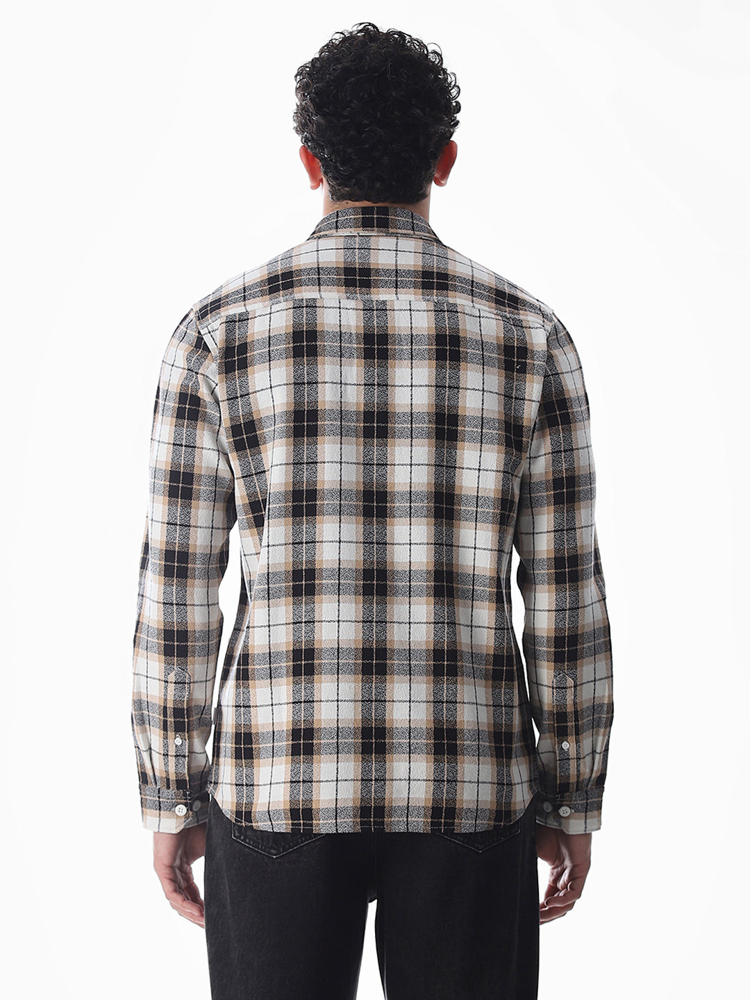 Brown Check Cotton Shirt