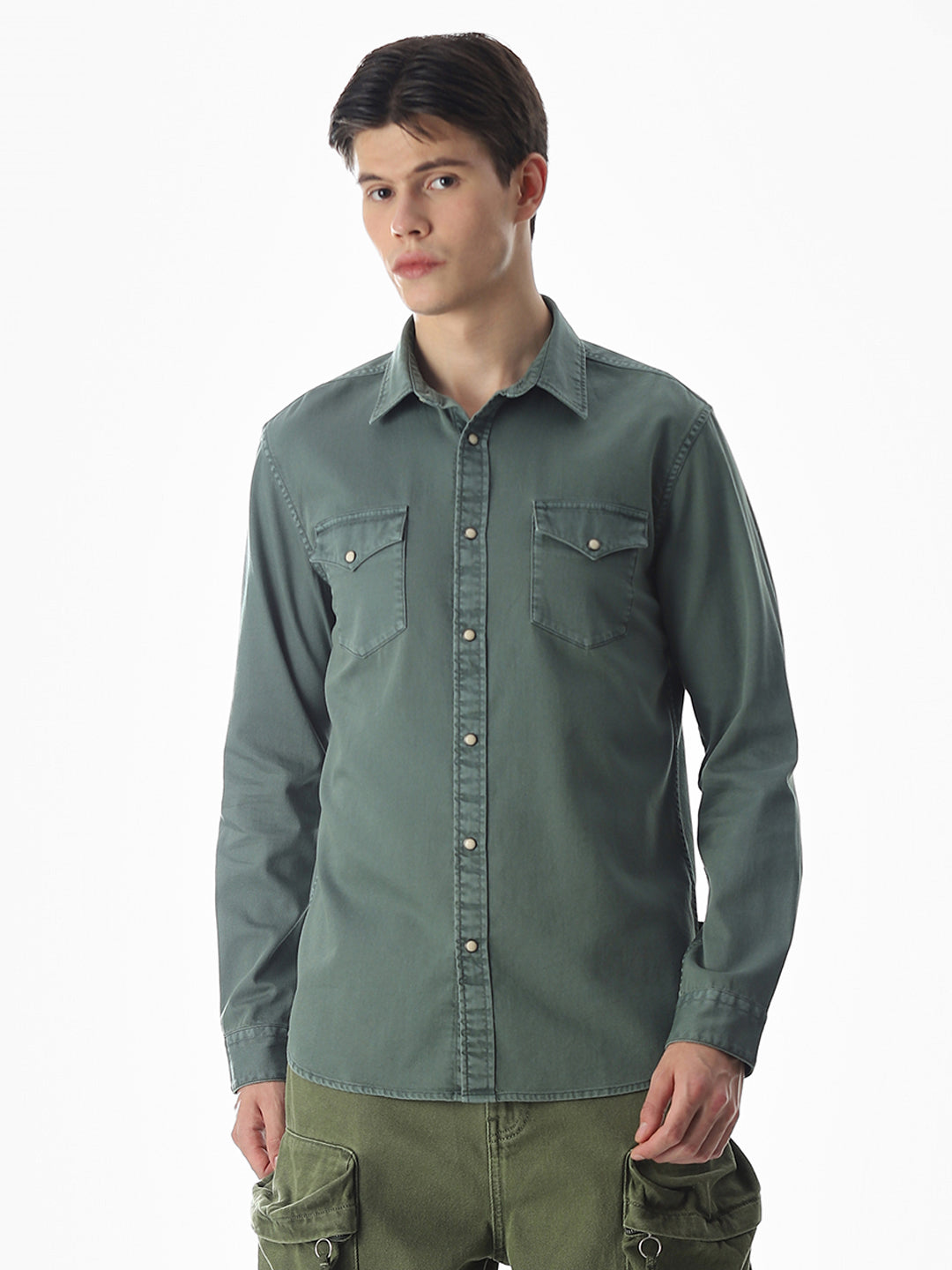 2 Patch Pocket Green Shirt
