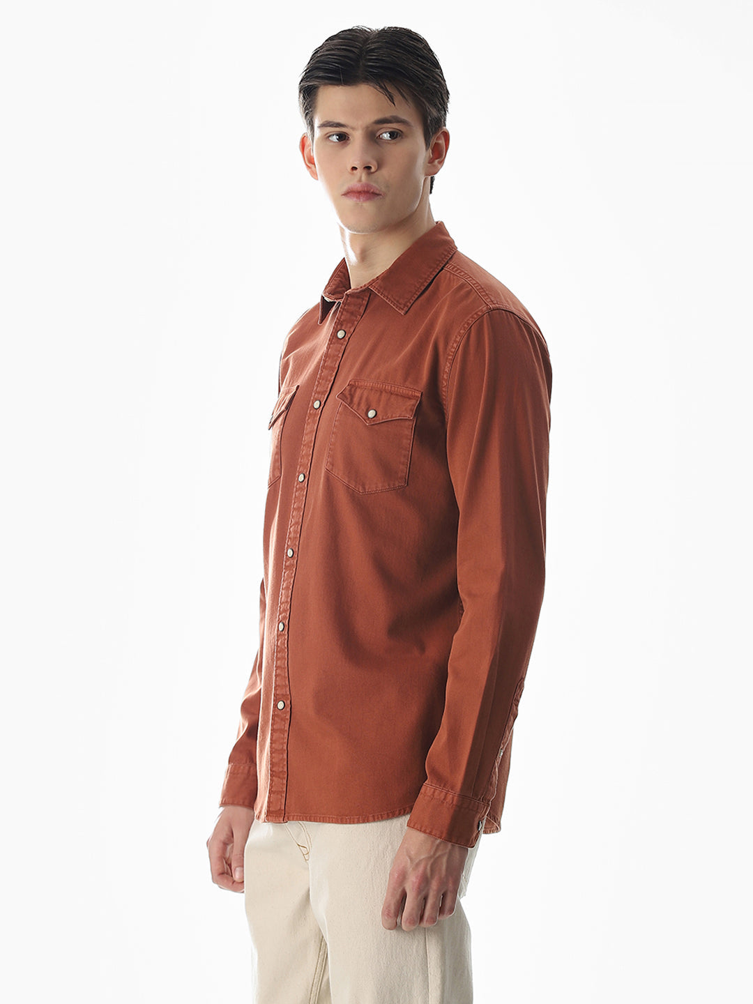 2 Patch Pocket Ginger Brown Shirt
