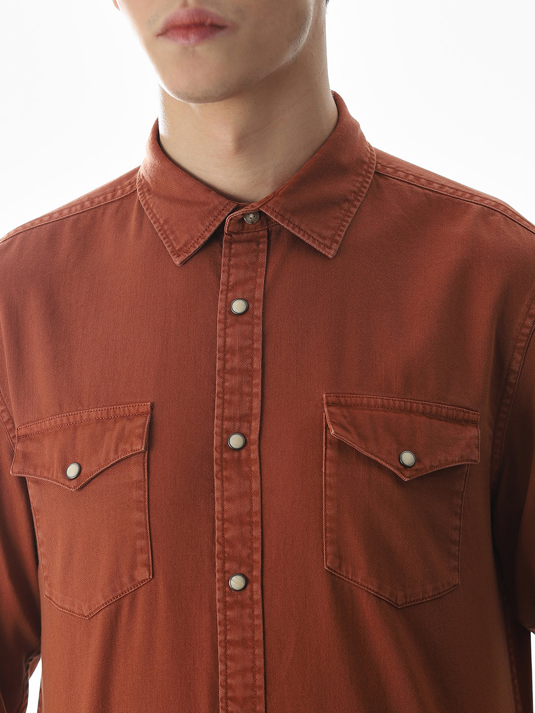 2 Patch Pocket Ginger Brown Shirt