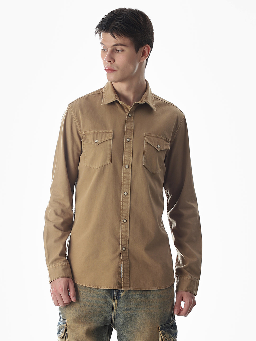 2 Patch Pocket Brown Shirt