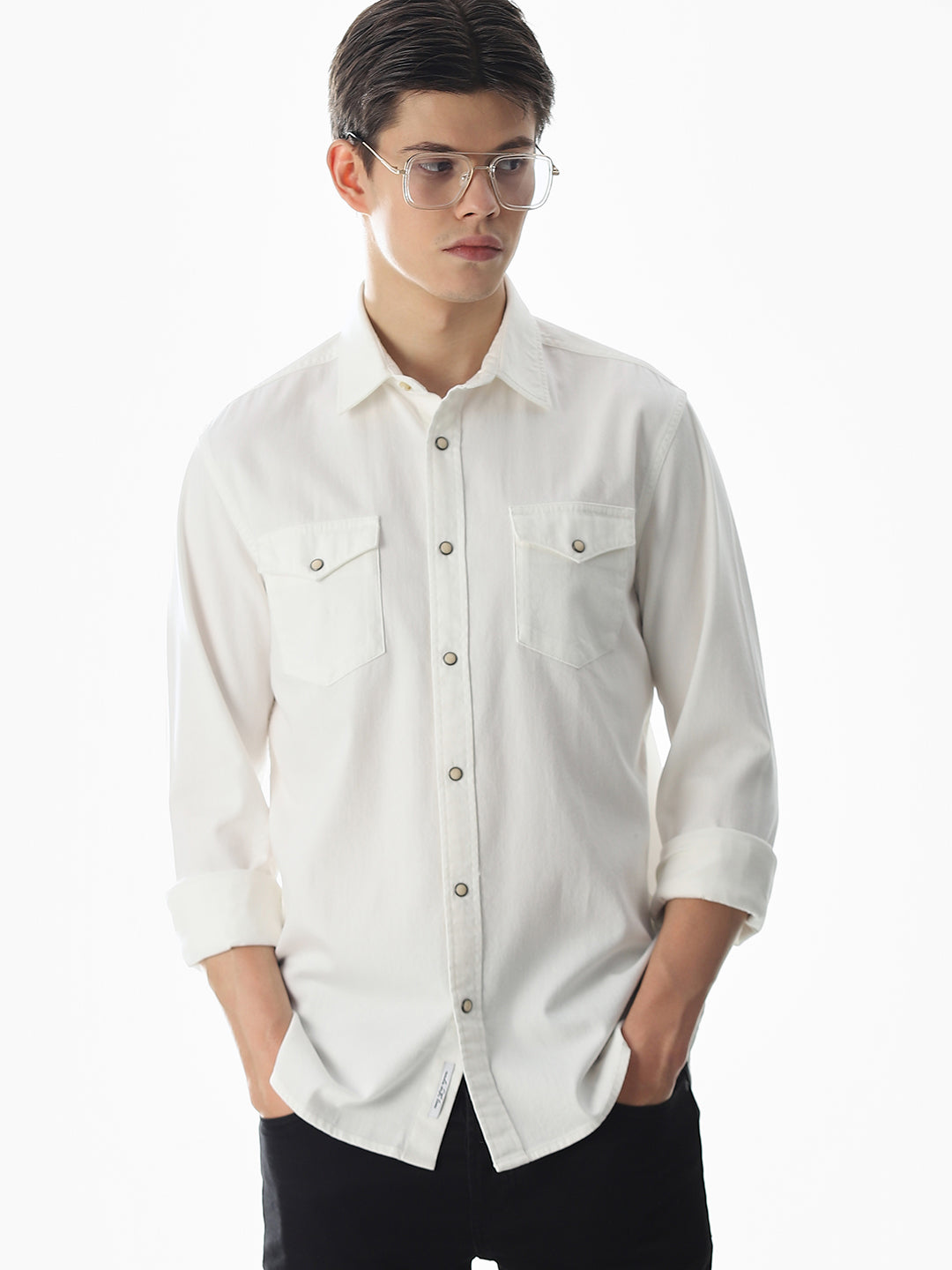 2 Patch Pocket White Shirt
