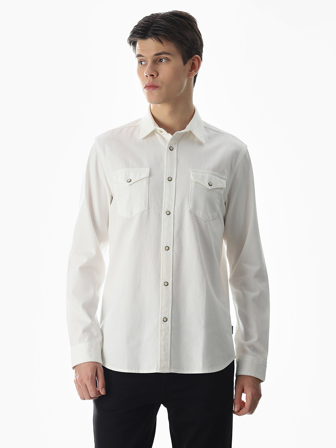 2 Patch Pocket White Shirt