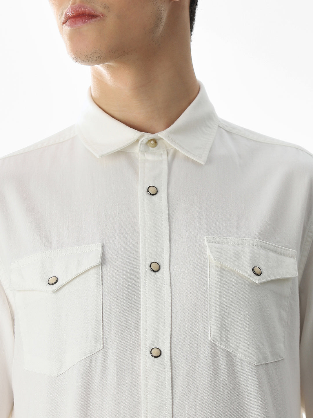 2 Patch Pocket White Shirt