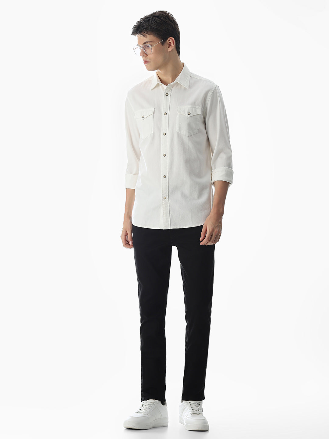 2 Patch Pocket White Shirt