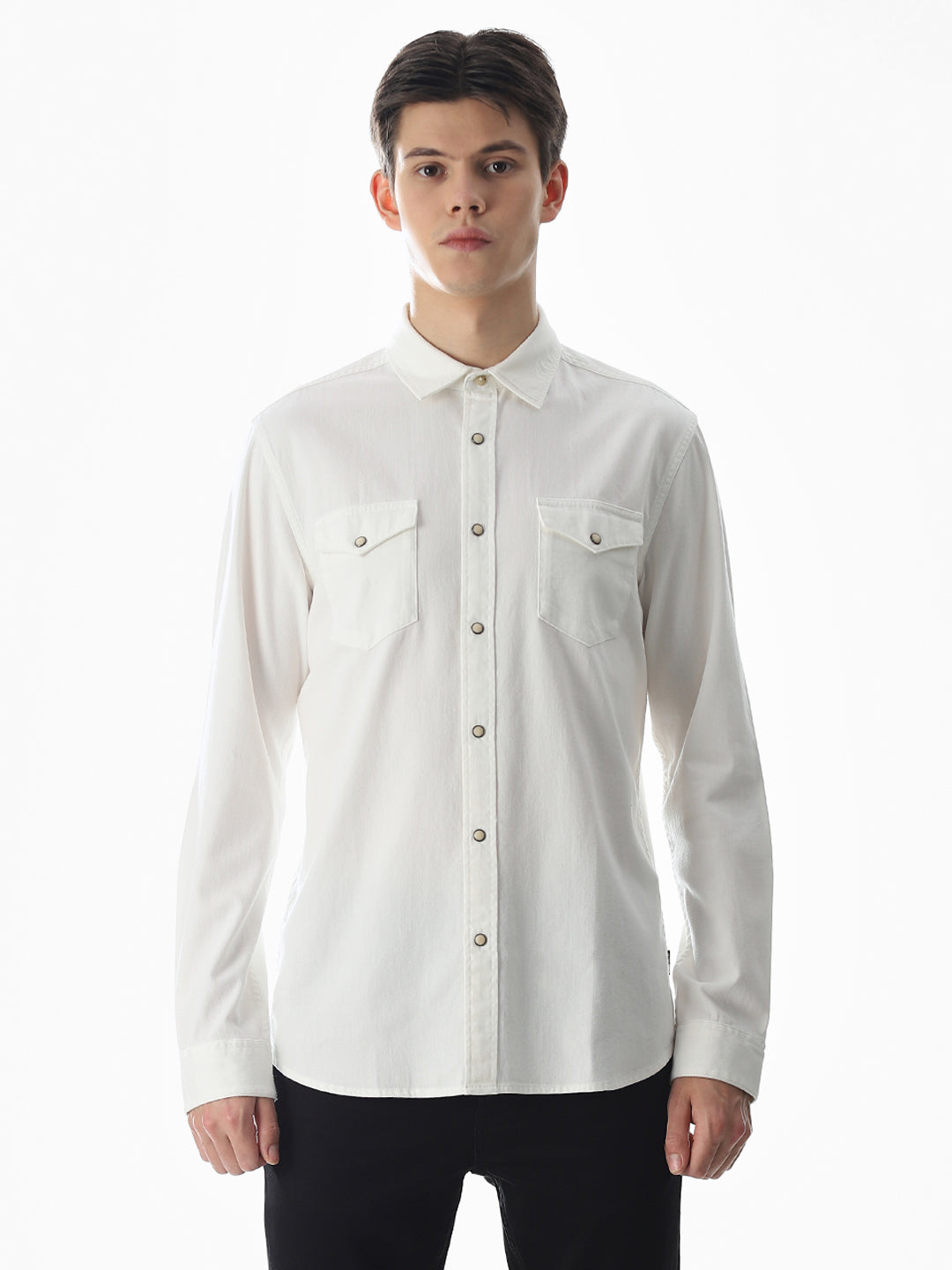 2 Patch Pocket White Shirt