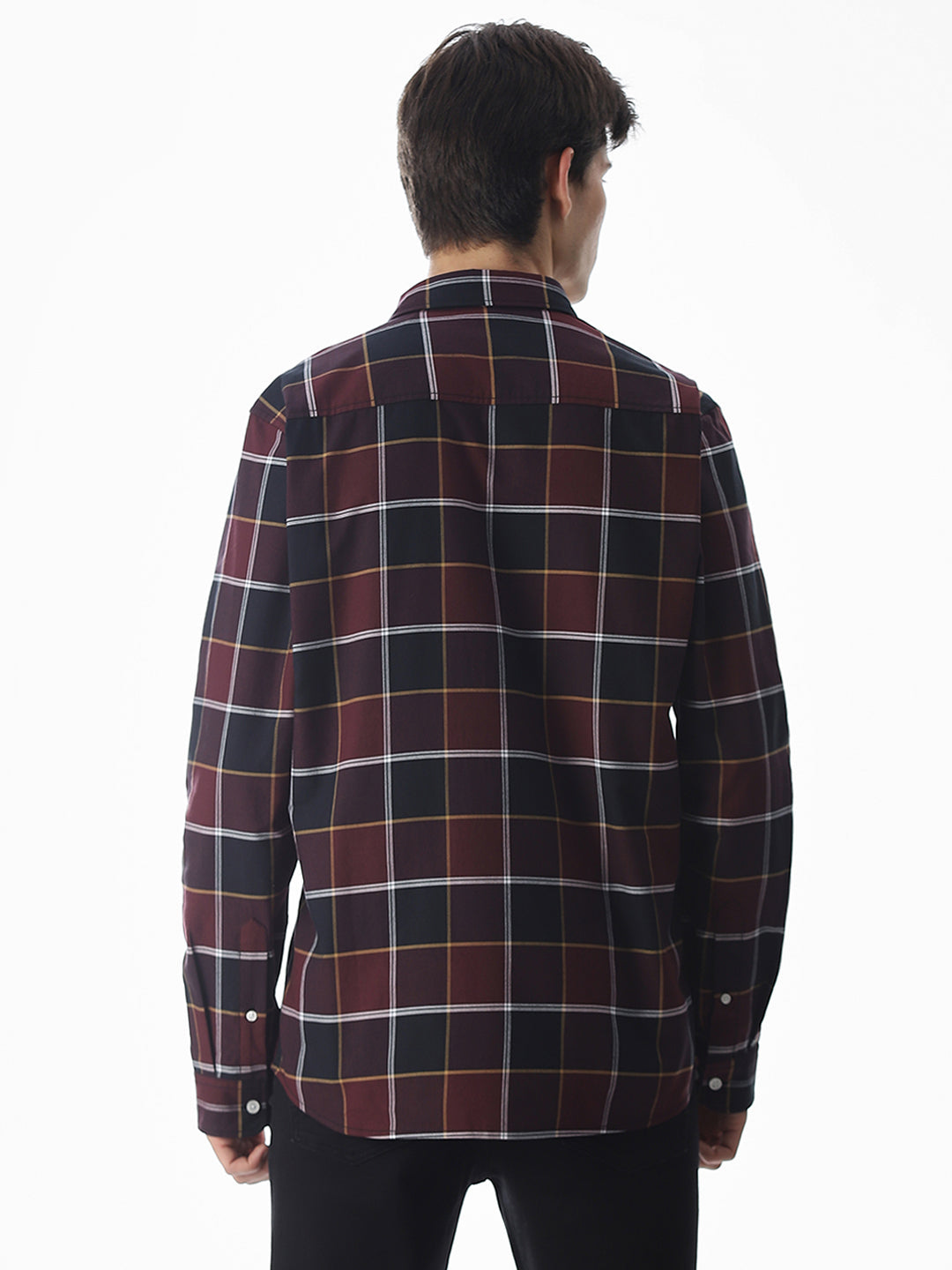 Check Cotton Shirt - Maroon